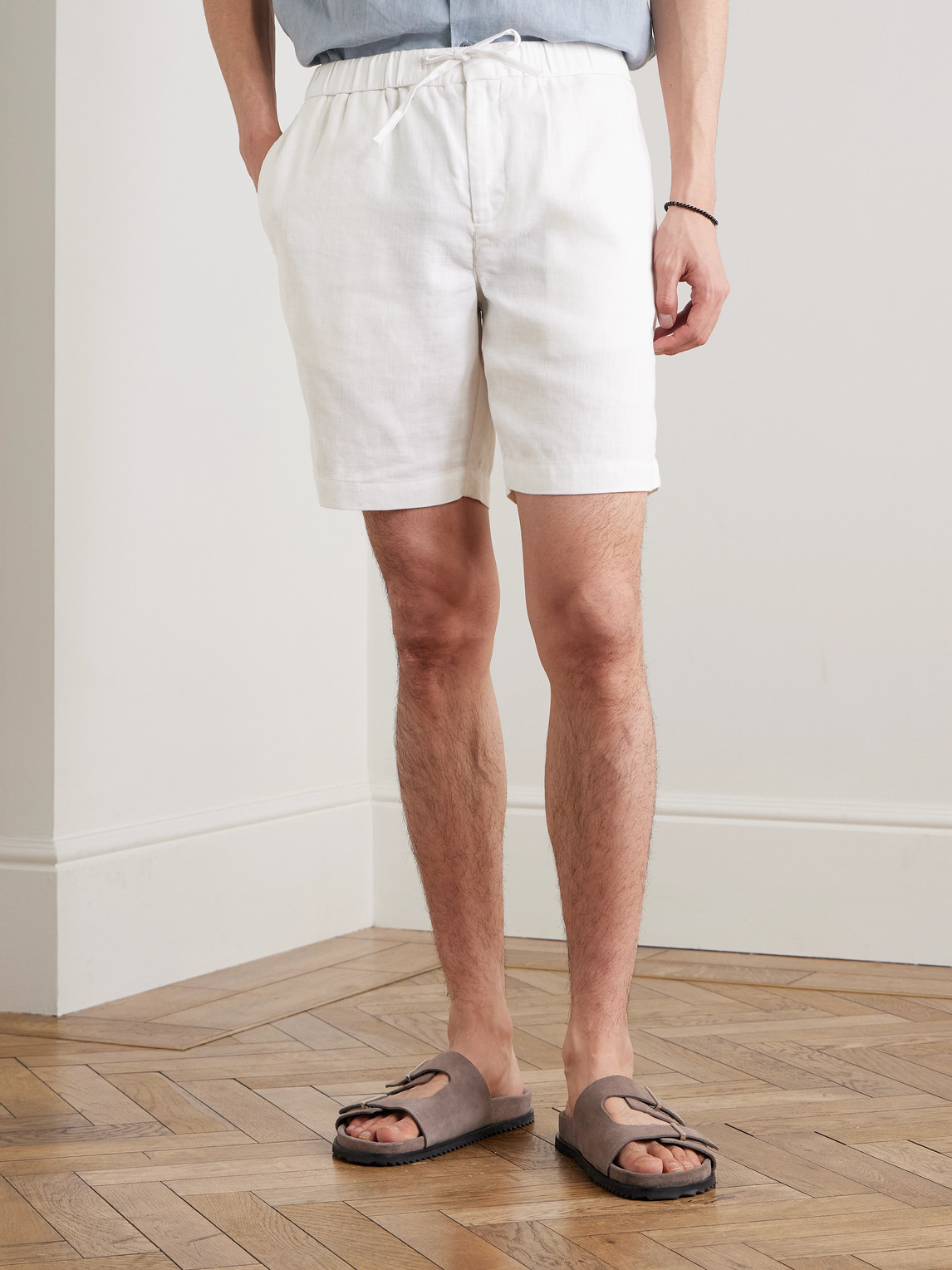  Frescobol Carioca - Felipe Straight-leg Linen And Cotton-blend Drawstring Shorts - Men - White - Uk/us 30 
