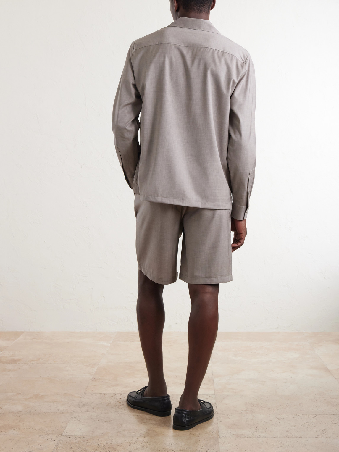 Safra Camp-Collar Wool Shirt
