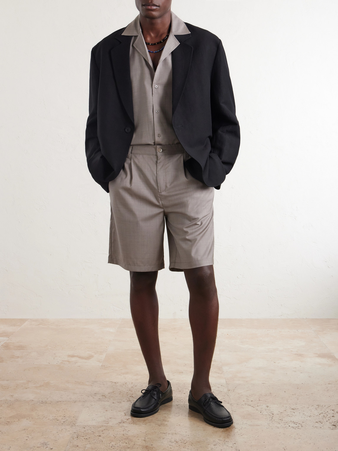 Safra Camp-Collar Wool Shirt
