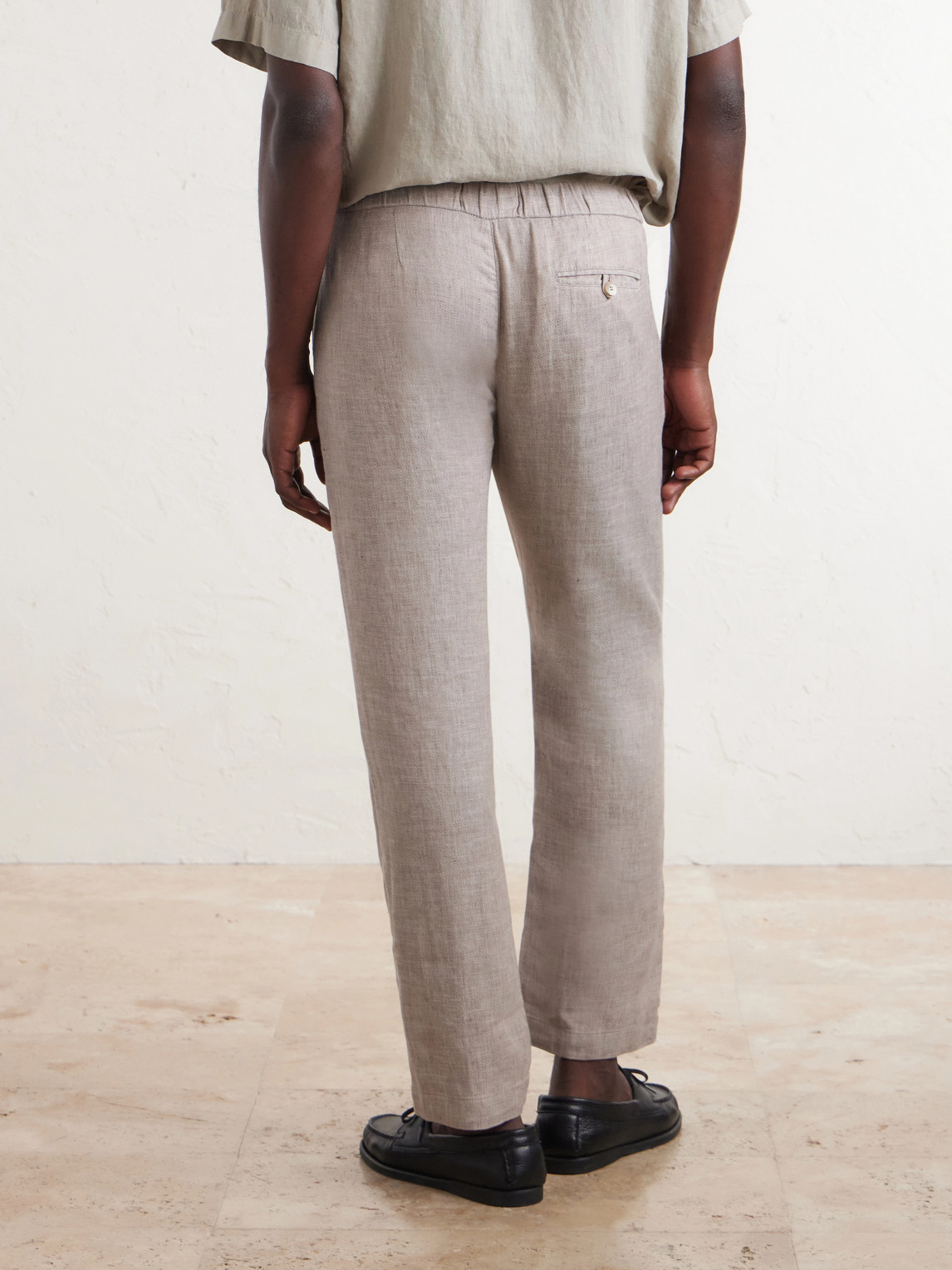 Oscar Straight-Leg Linen And Cotton-Blend Drawstring Trousers