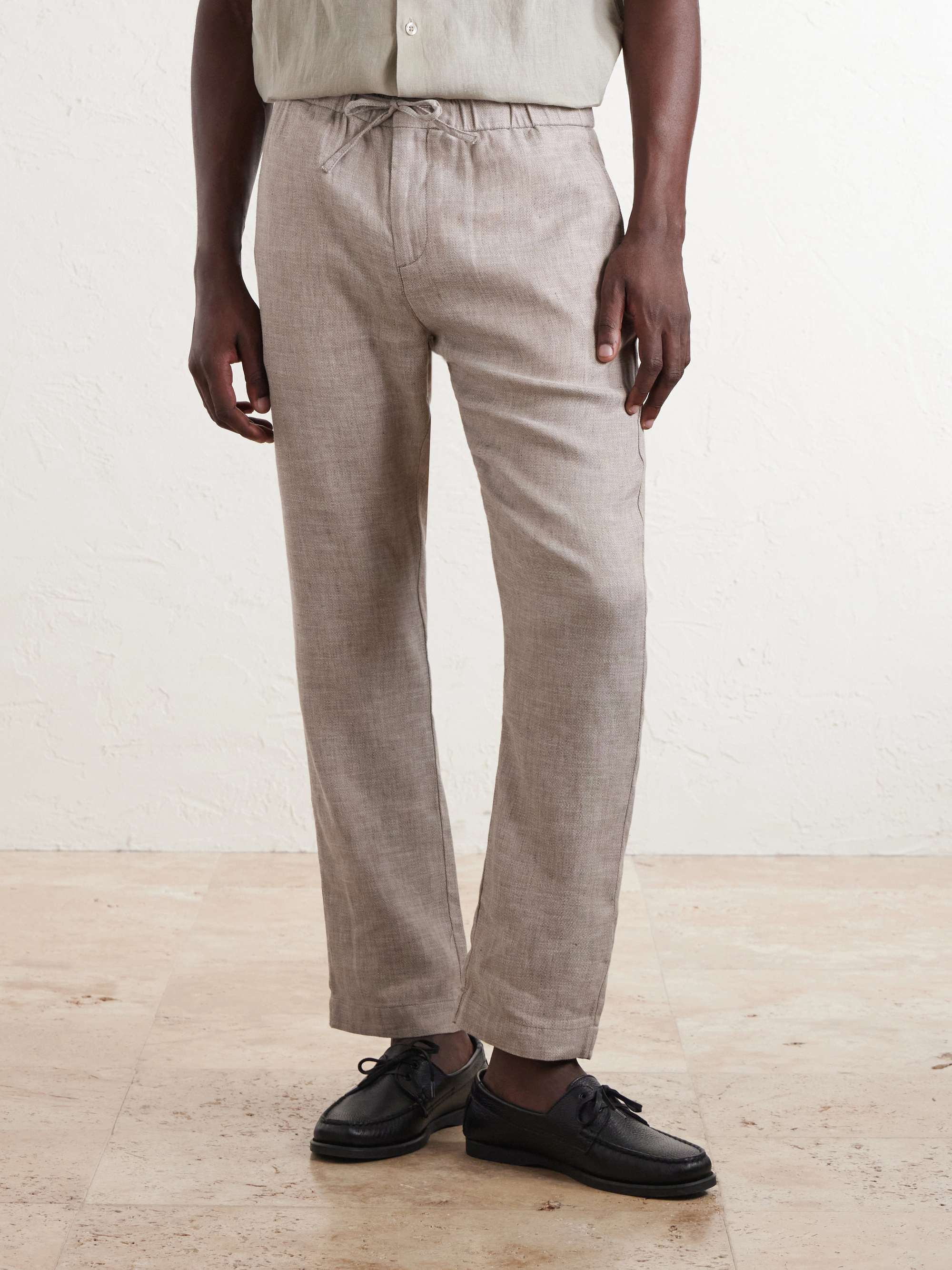 FRESCOBOL CARIOCA Linen and Cotton-Blend Drawstring Trousers