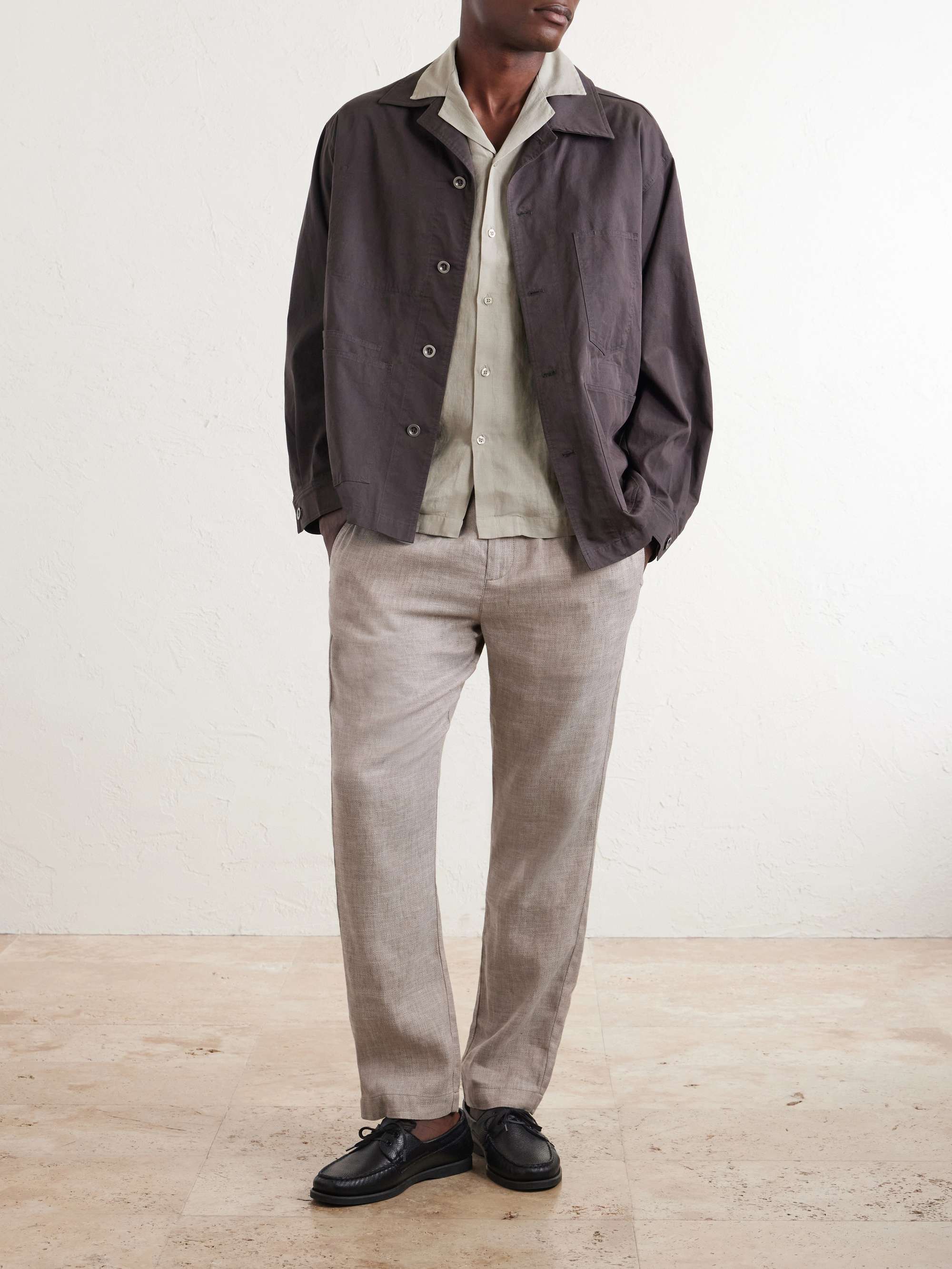 FRESCOBOL CARIOCA Linen and Cotton-Blend Drawstring Trousers