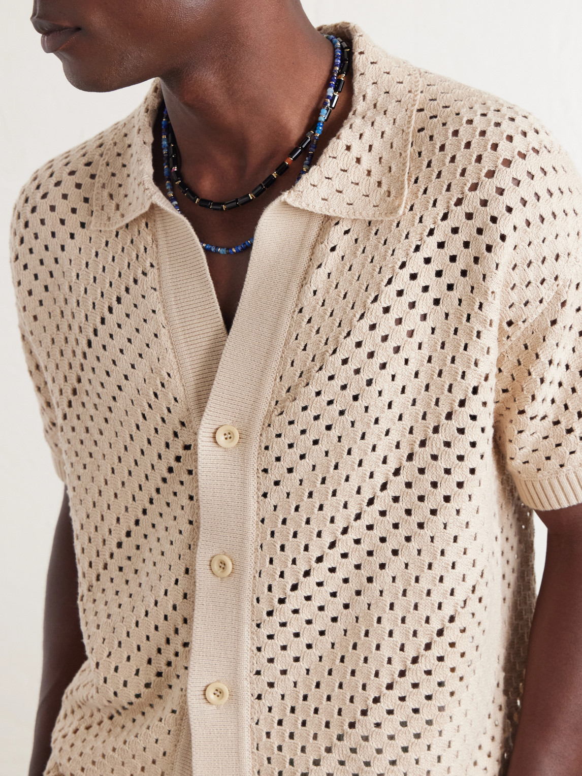 Pinto Crochet-Knit Cotton Shirt