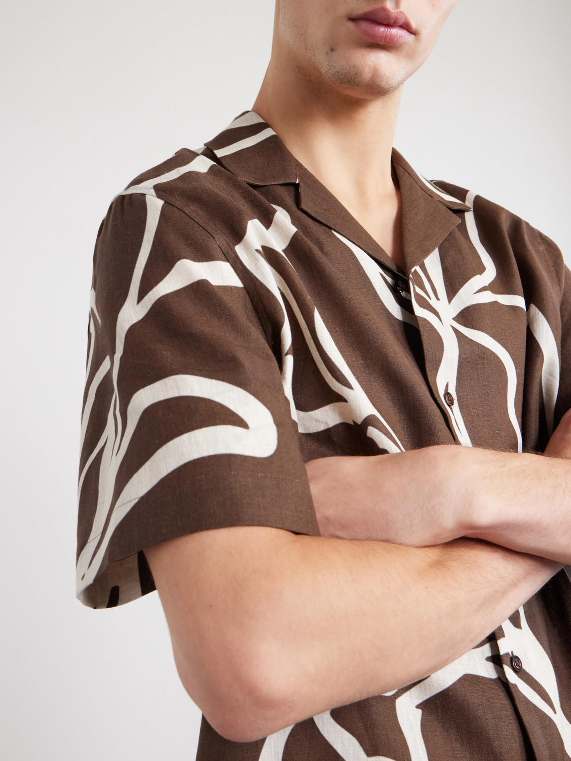 Roberto Floral-Print Linen