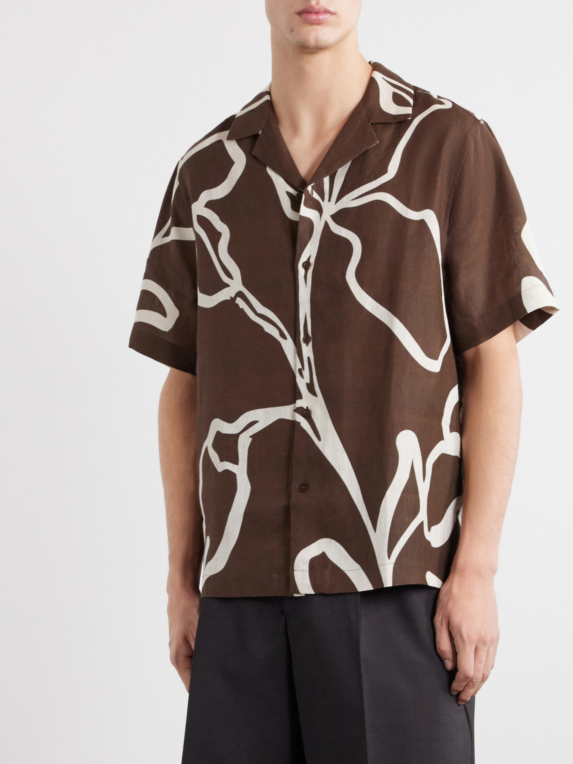 Roberto Floral-Print Linen