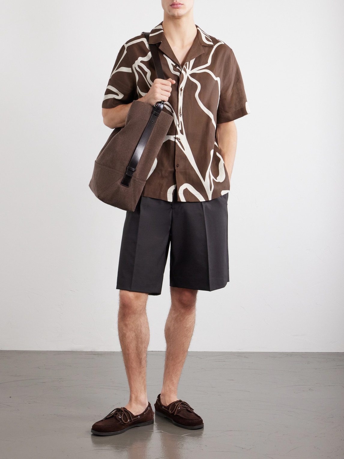Roberto Floral-Print Linen