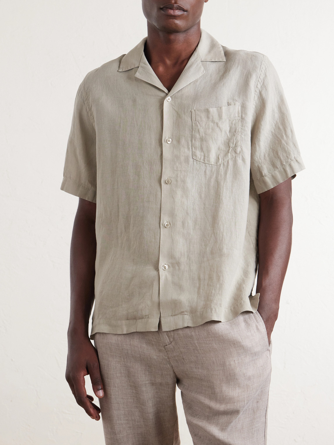 Frescobol Carioca Angelo Camp-Collar Linen Shirt - Men | Thumbnail 3 Frescobol Carioca Angelo Camp-Collar Linen Shirt - Men | Thumbnail 3