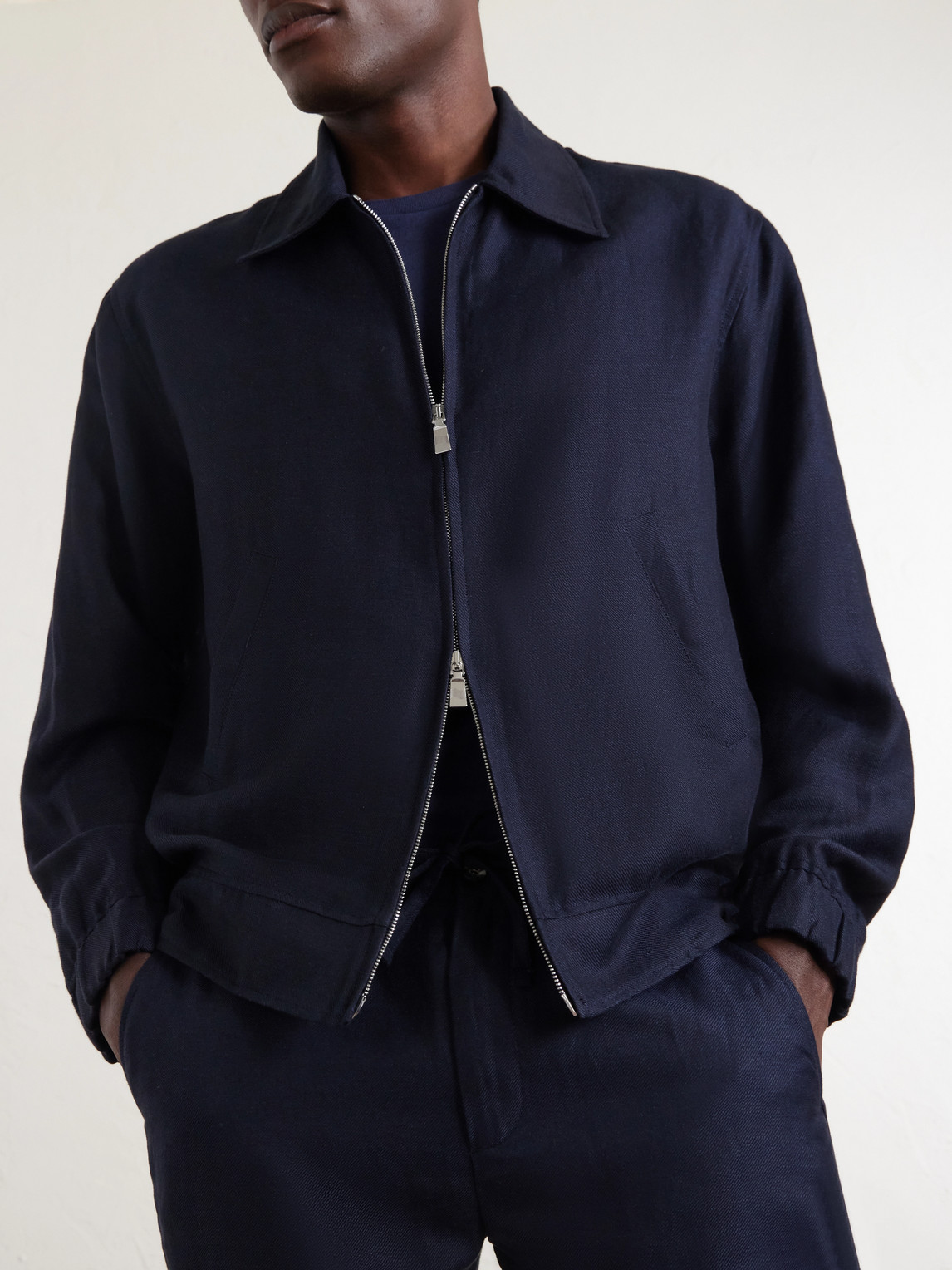Tomas Cotton And Linen-Blend Blouson Jacket