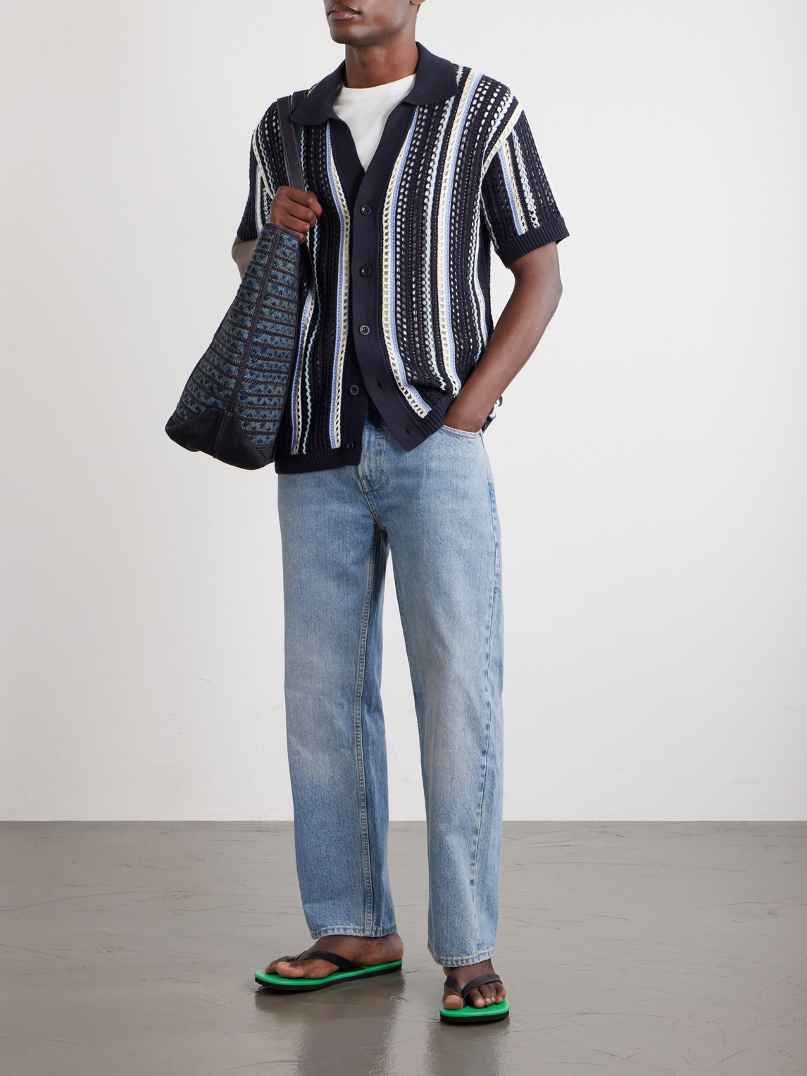 Frescobol Carioca Pinto Crocheted Cotton Shirt - Men | Thumbnail 2