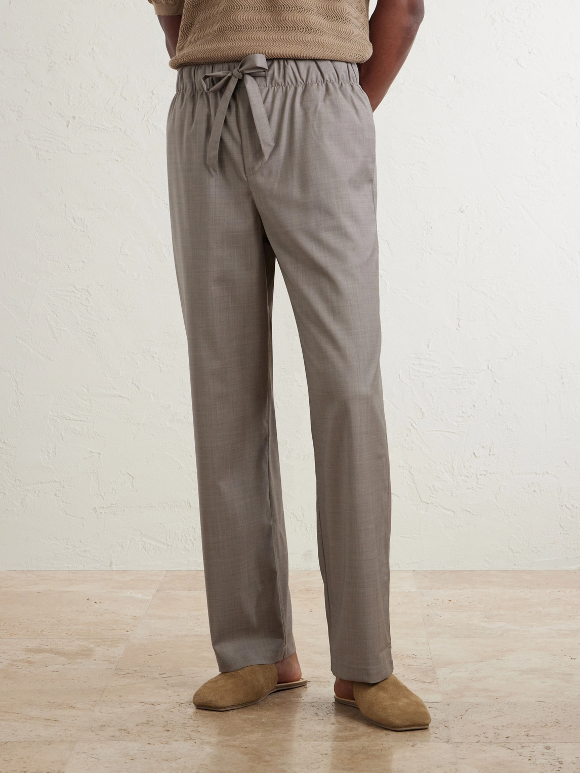 Luan Straight-Leg Wool Drawstring Trousers