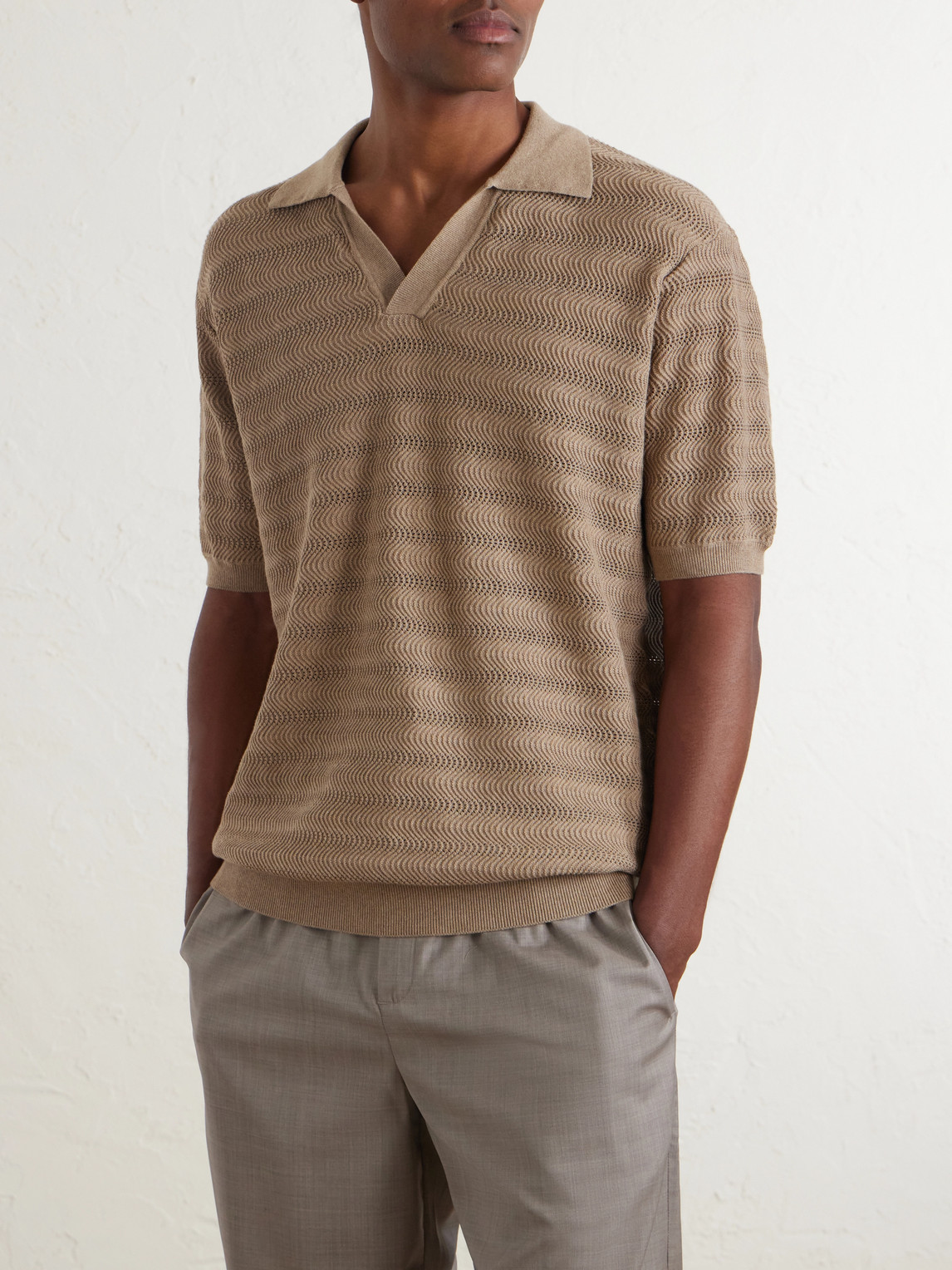 Frescobol Carioca Rino Open-Knit Cotton Polo Shirt - Men | Thumbnail 3 Frescobol Carioca Rino Open-Knit Cotton Polo Shirt - Men | Thumbnail 3