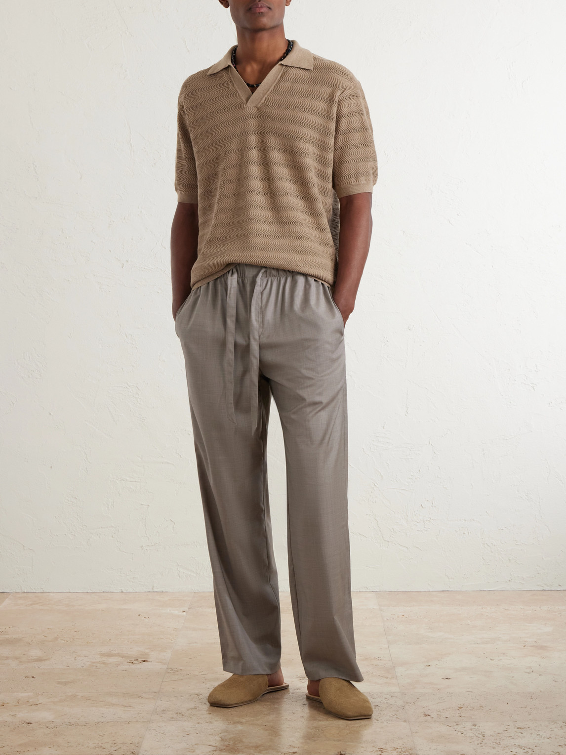 Frescobol Carioca Rino Open-Knit Cotton Polo Shirt - Men | Thumbnail 2 Frescobol Carioca Rino Open-Knit Cotton Polo Shirt - Men | Thumbnail 2
