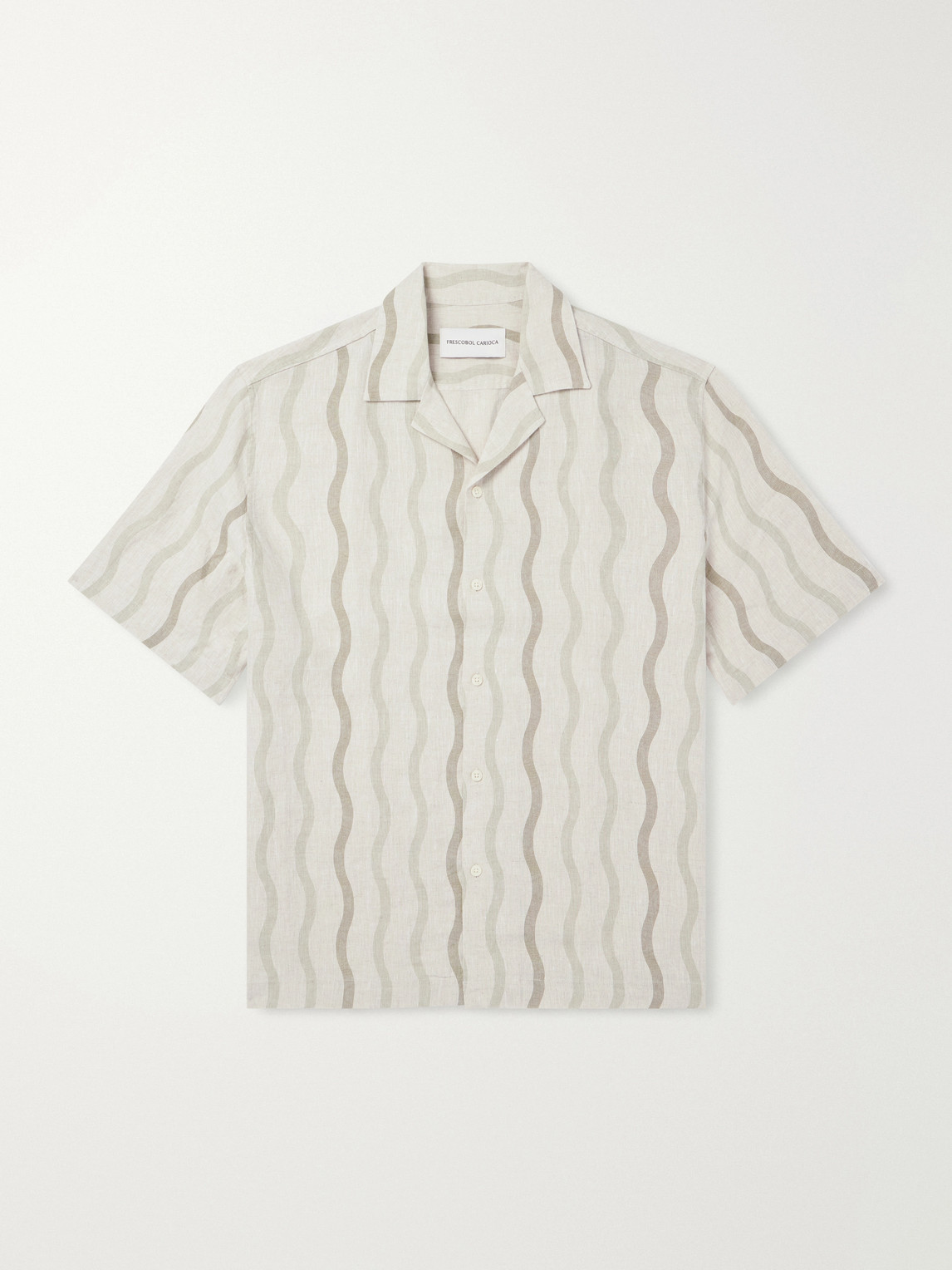 Frescobol Carioca Roberto Camp-Collar Striped Linen Shirt - Men