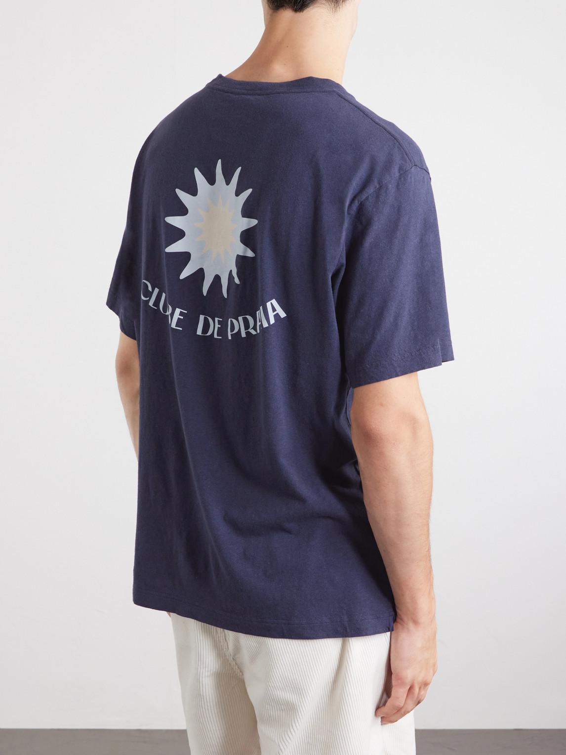 Dinis Clube De Praia Printed Cotton And Linen-Blend Jersey T-Shirt