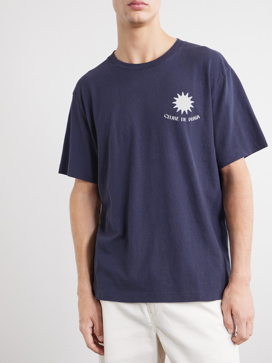 Dinis Clube De Praia Printed Cotton And Linen-Blend Jersey T-Shirt