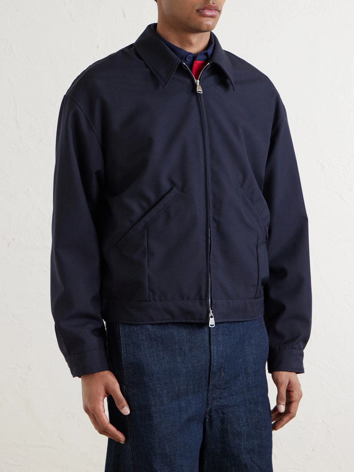Valstar Stan Wool Bomber Jacket In Blue
