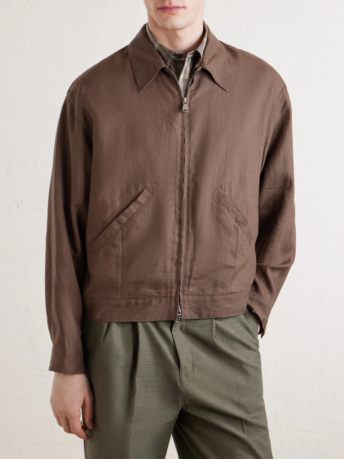  Valstar - Stan Linen Bomber Jacket - Men - Brown - It 44 
