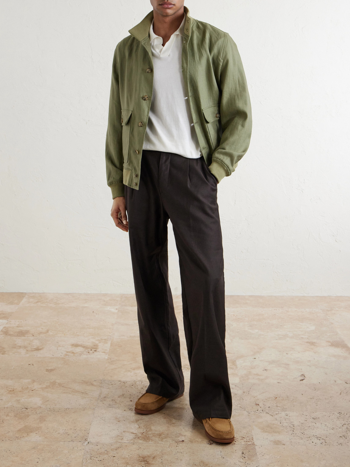 Valstarino Linen Bomber Jacket
