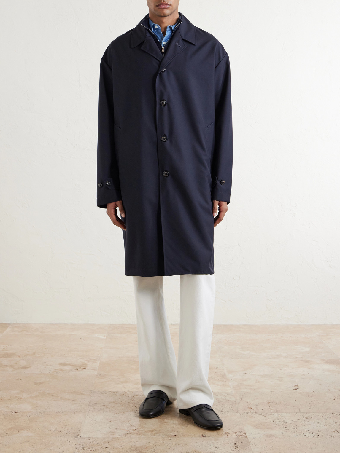  Valstar - Wool Trench Coat - Men - Blue - It 44 