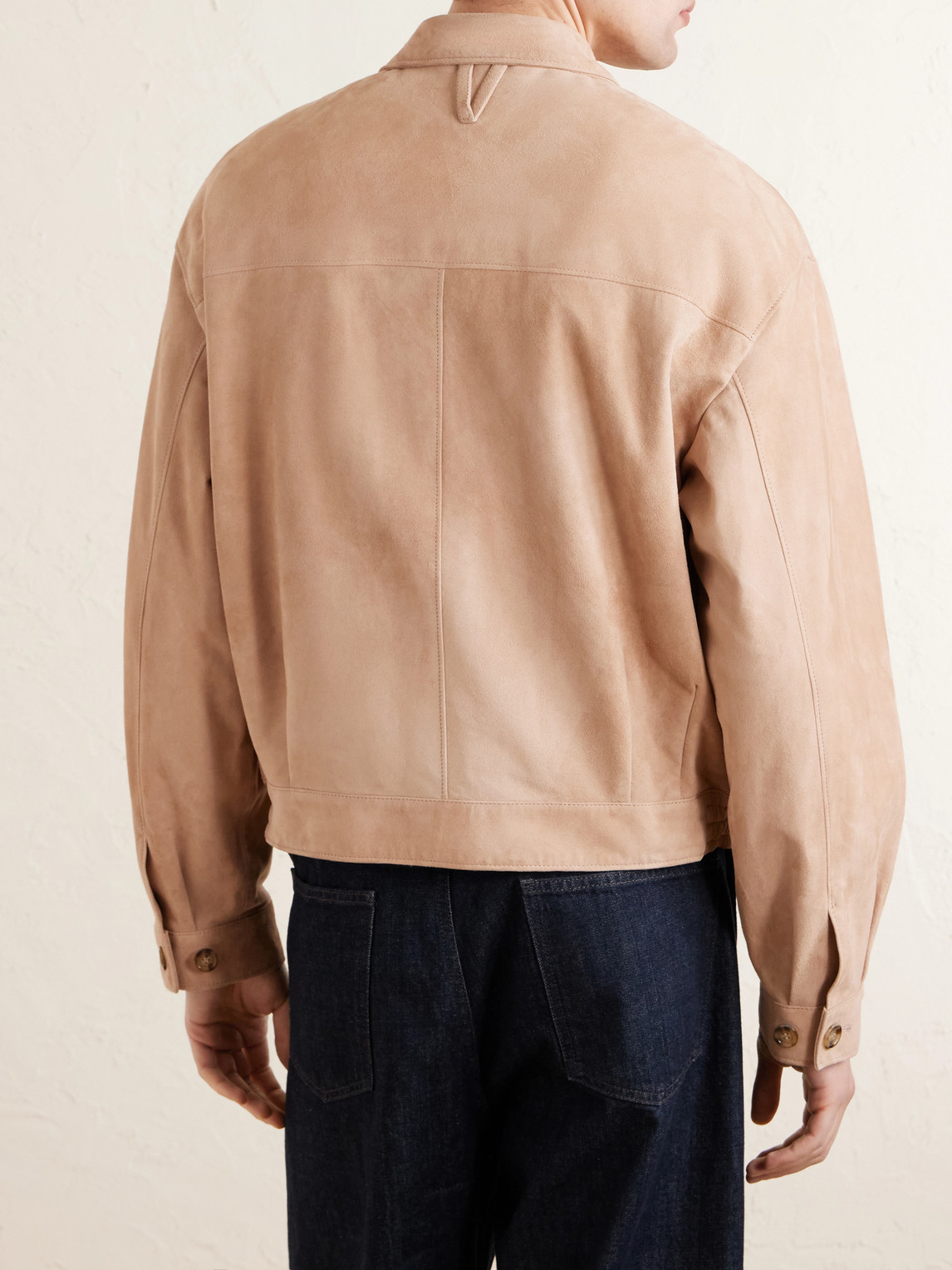 Valstar Stan Suede Bomber Jacket In Neutral