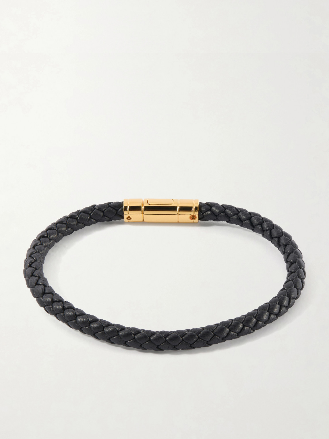 Tom Ford Gold-Tone and Woven Leather Bracelet - Men | Thumbnail 3