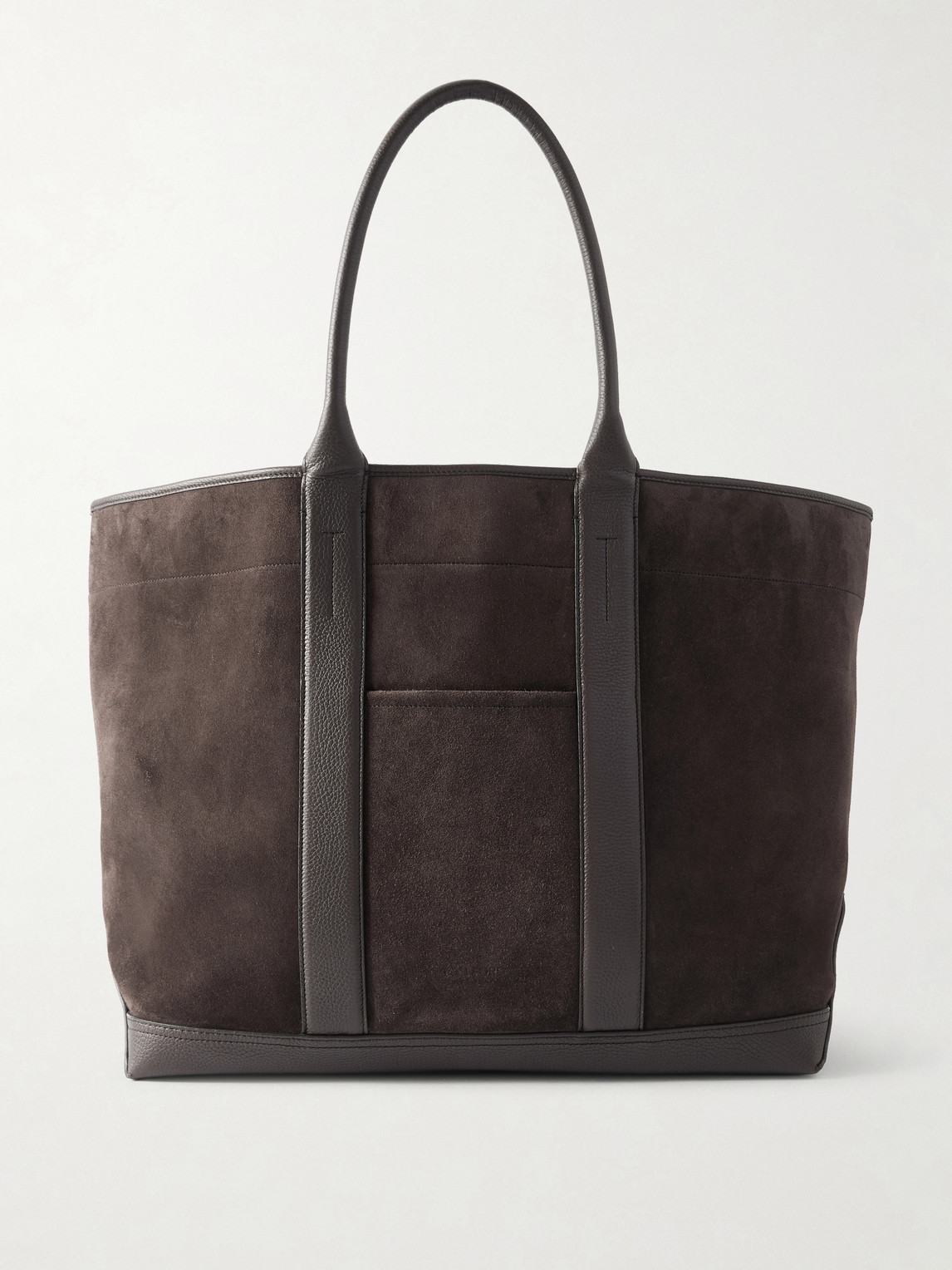 Tom Ford Leather-trimmed Suede Weekend Bag In Brown