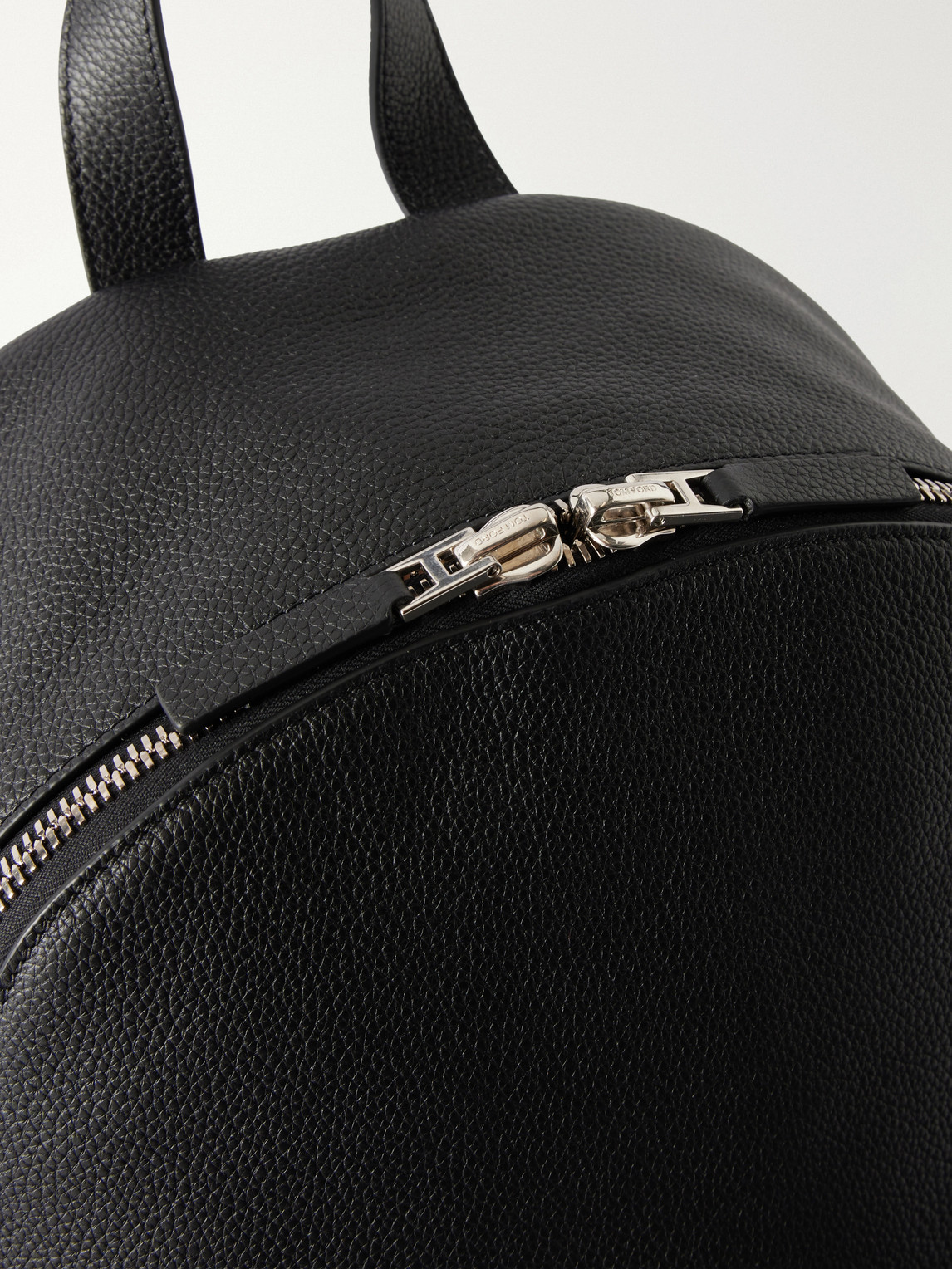 Tom Ford Full-grain Leather Backpack In Black