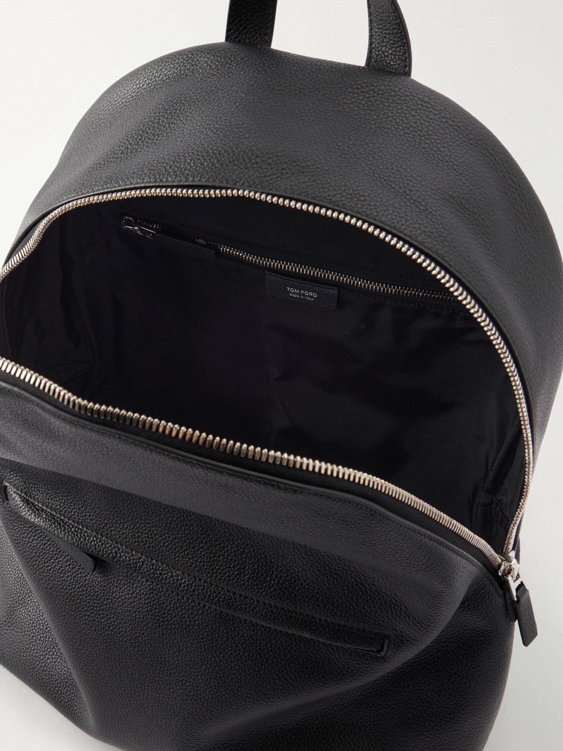 Tom Ford Full-grain Leather Backpack In Black