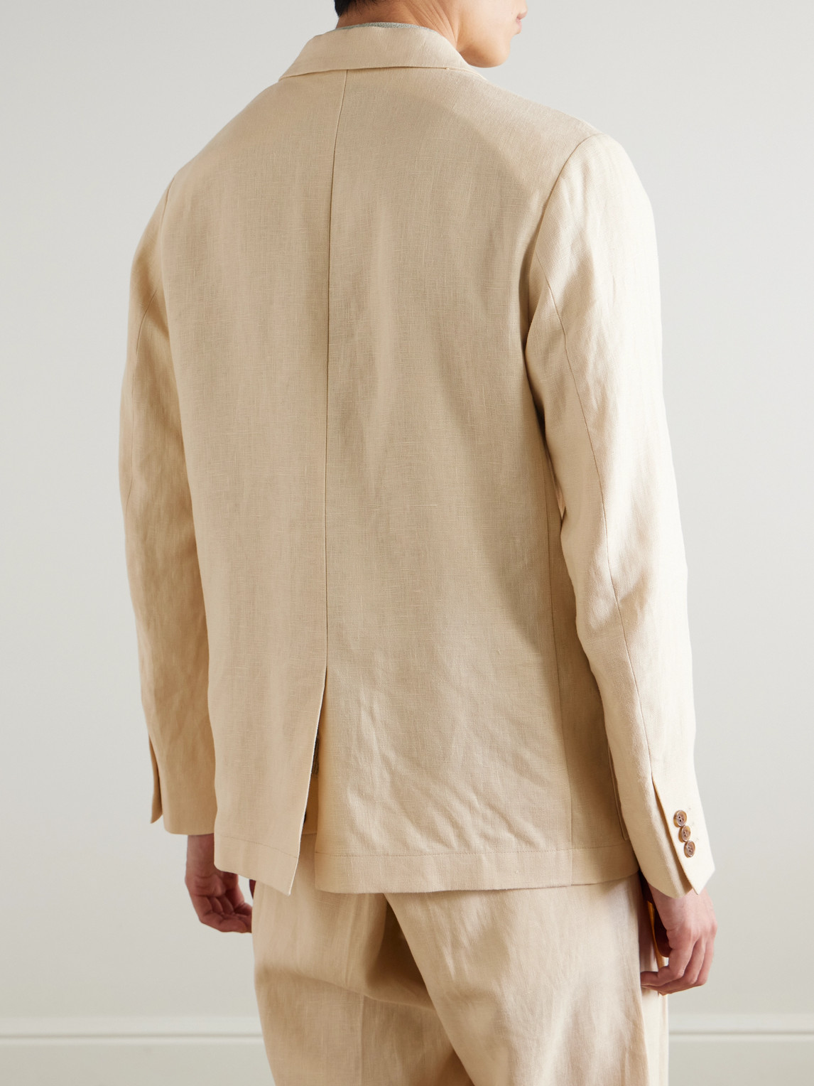 Jordin 1454 Double-Breasted Linen Woven Blazer