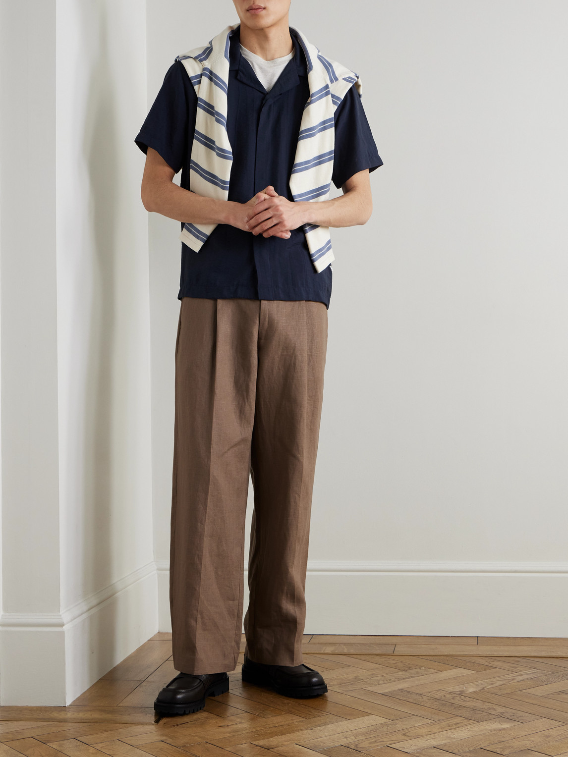 Hank 5971 Camp-Collar Tencel™ Modal-Blend Seersucker Shirt