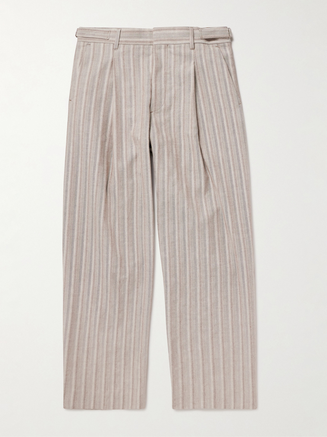 NN07 Kay 10058 Wide-Leg Pleated Herringbone Organic Cotton-Blend Suit Trousers - Men | Thumbnail 7