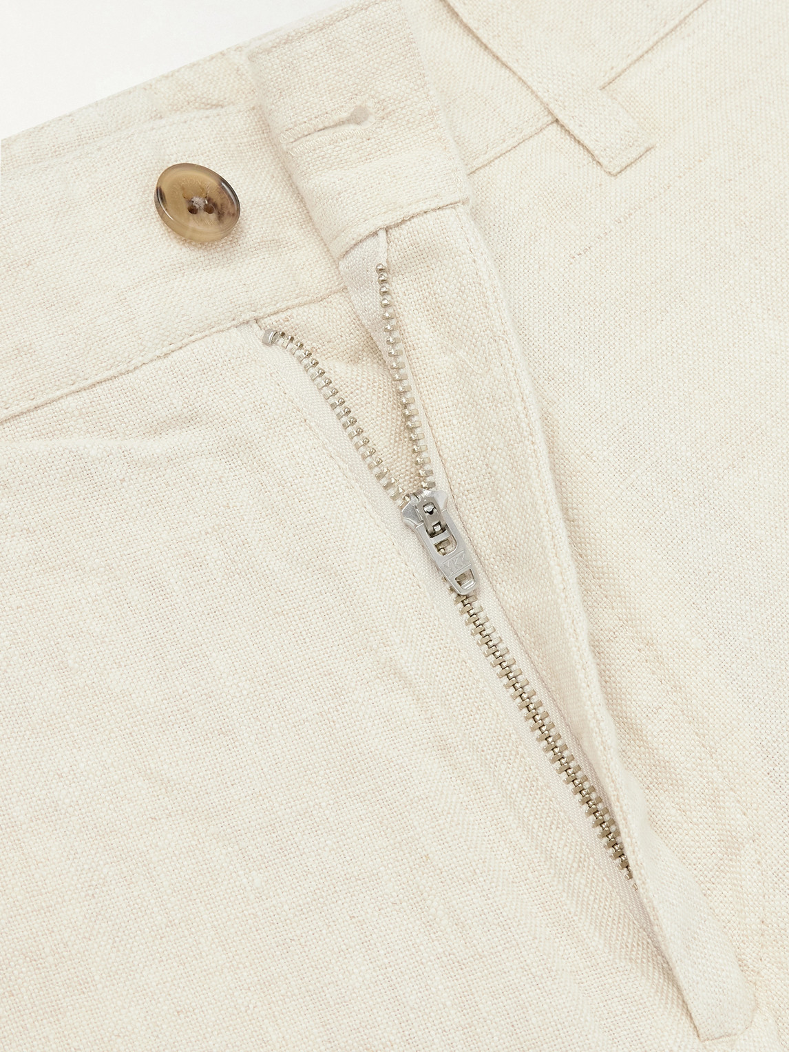 Kay 1454 Straight-Leg Pleated Linen Trousers
