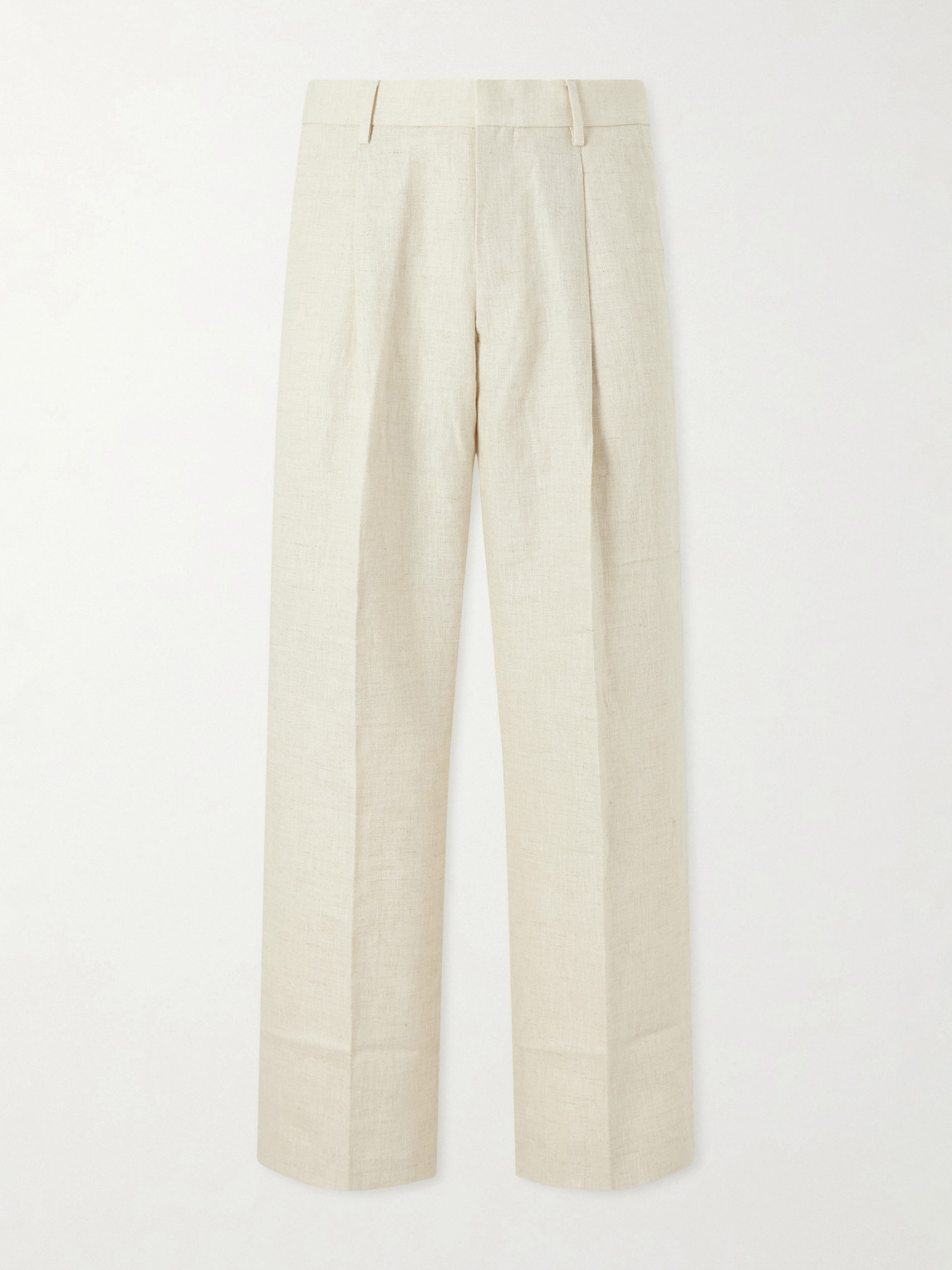 Nn07 Kay 1454 Straight-leg Pleated Linen Trousers In Neutral