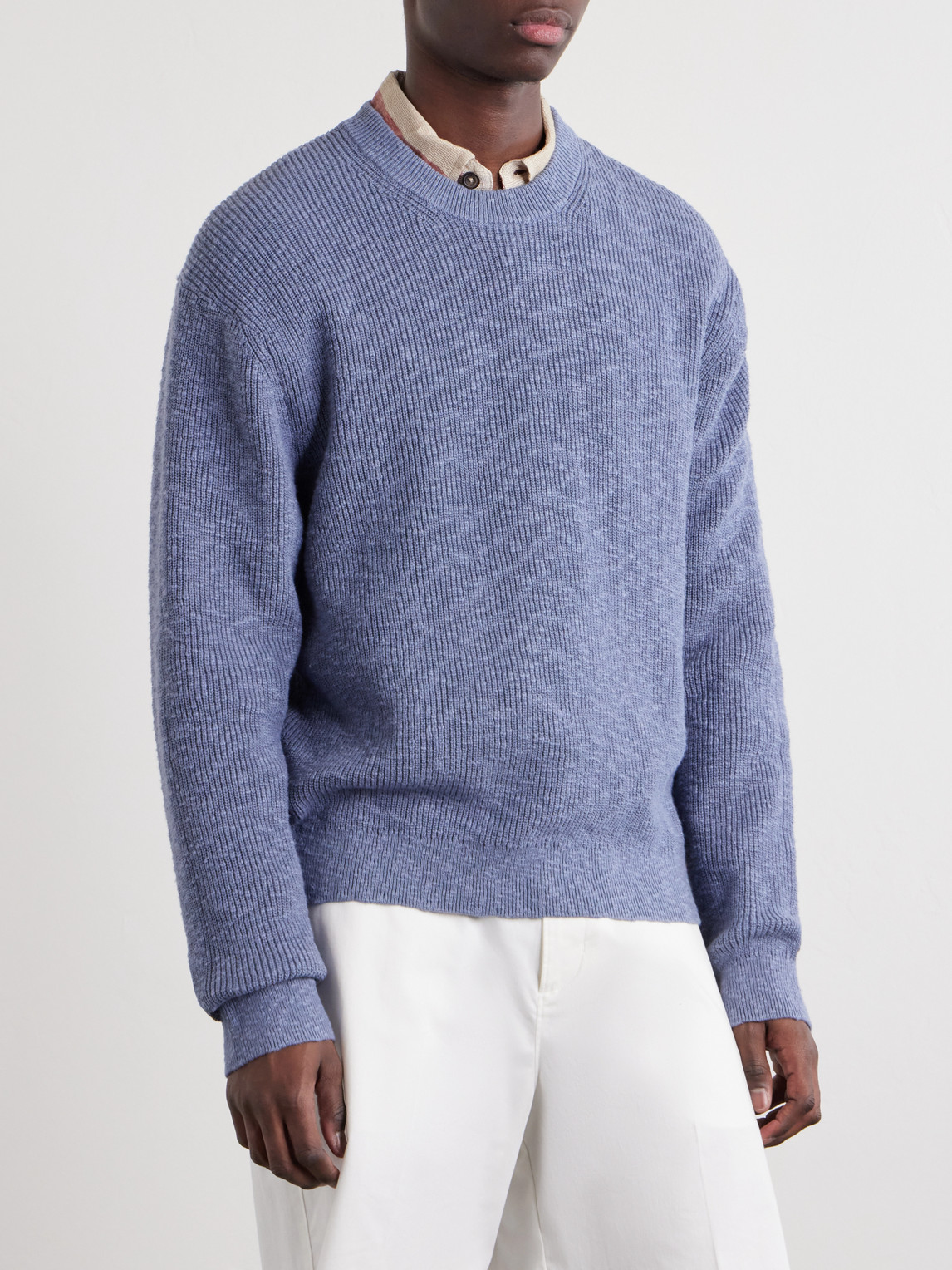  Nn07 - Russell Crew 60028 Cotton Sweater - Men - Blue - S 