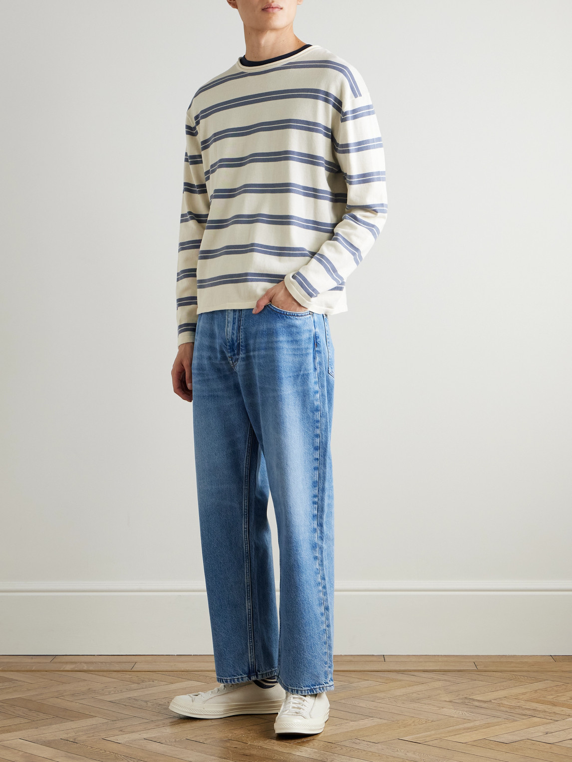 Sailor Crew 60019 Striped Organic Cotton-Jersey Sweater