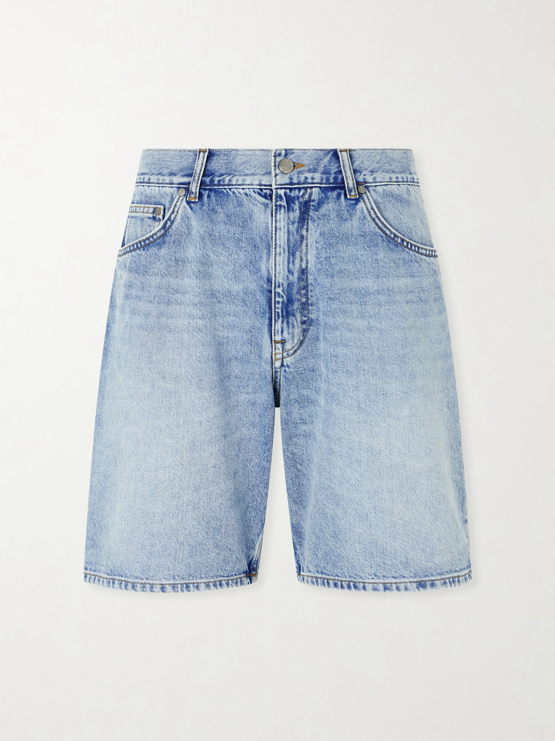 Nn07 Otis 1882 Straight-leg Organic Denim Shorts In Blue