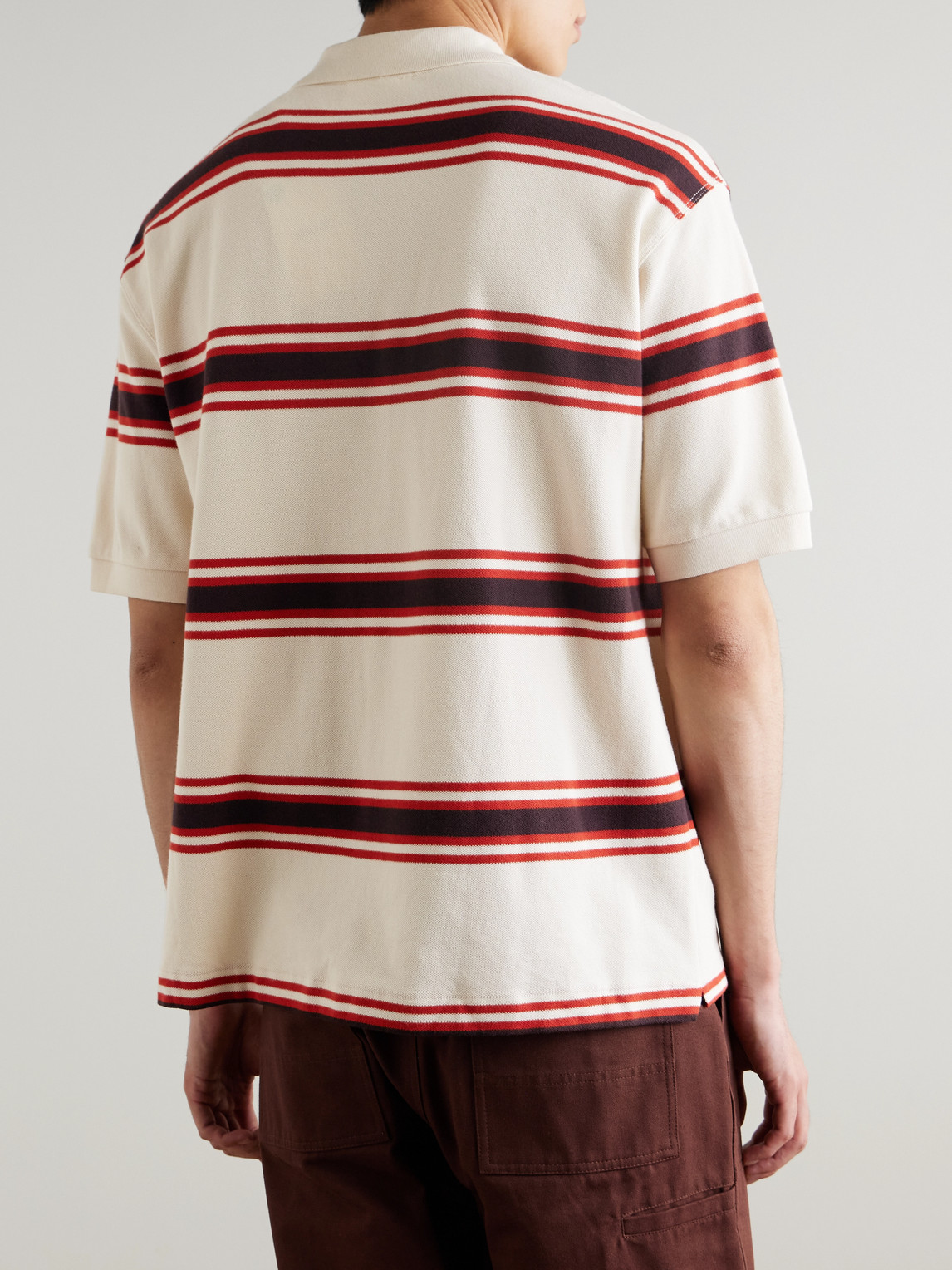 Valentin 30047 Striped Organic Cotton-Piqué Polo Shirt
