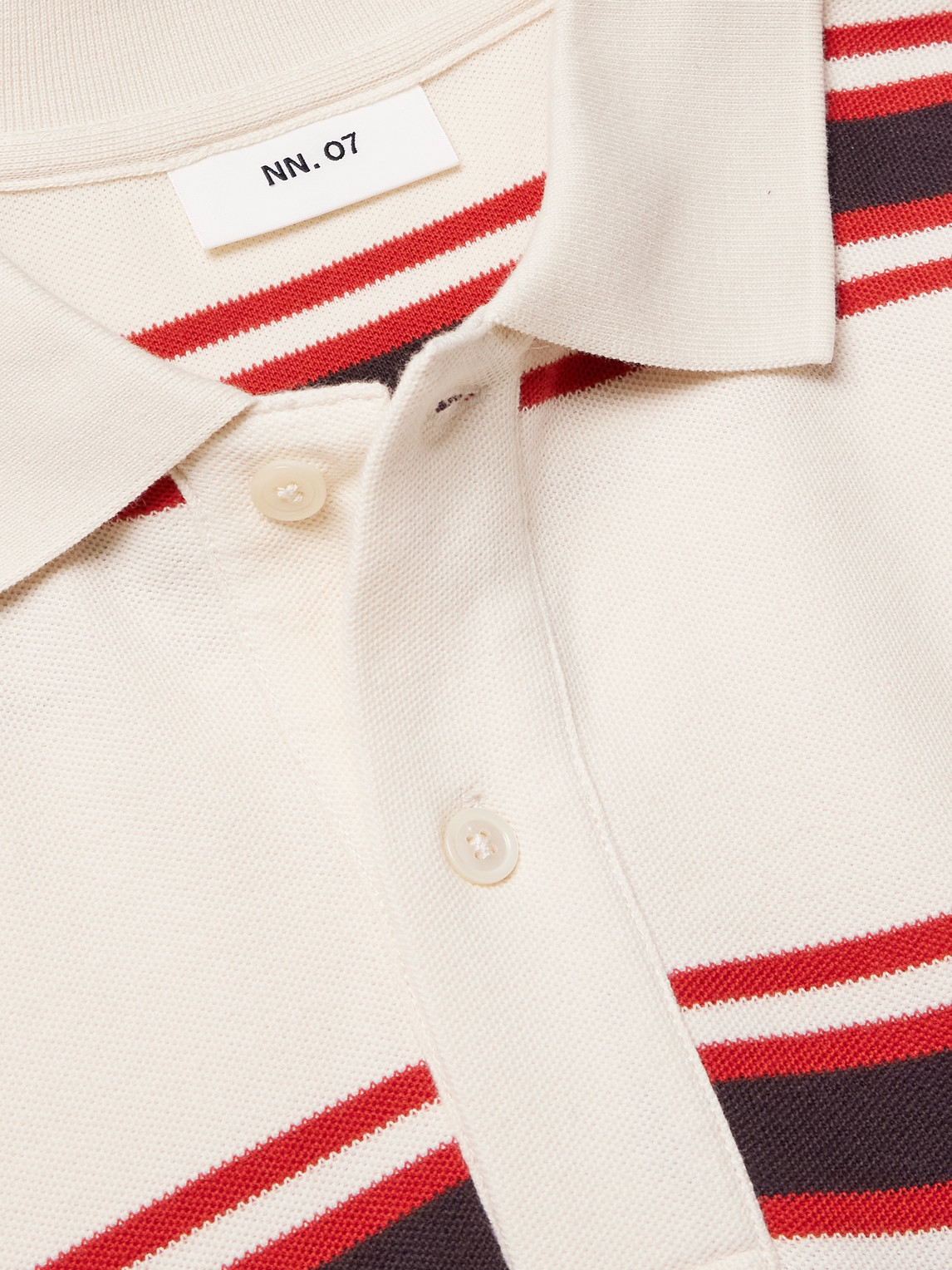 Valentin 30047 Striped Organic Cotton-Piqué Polo Shirt