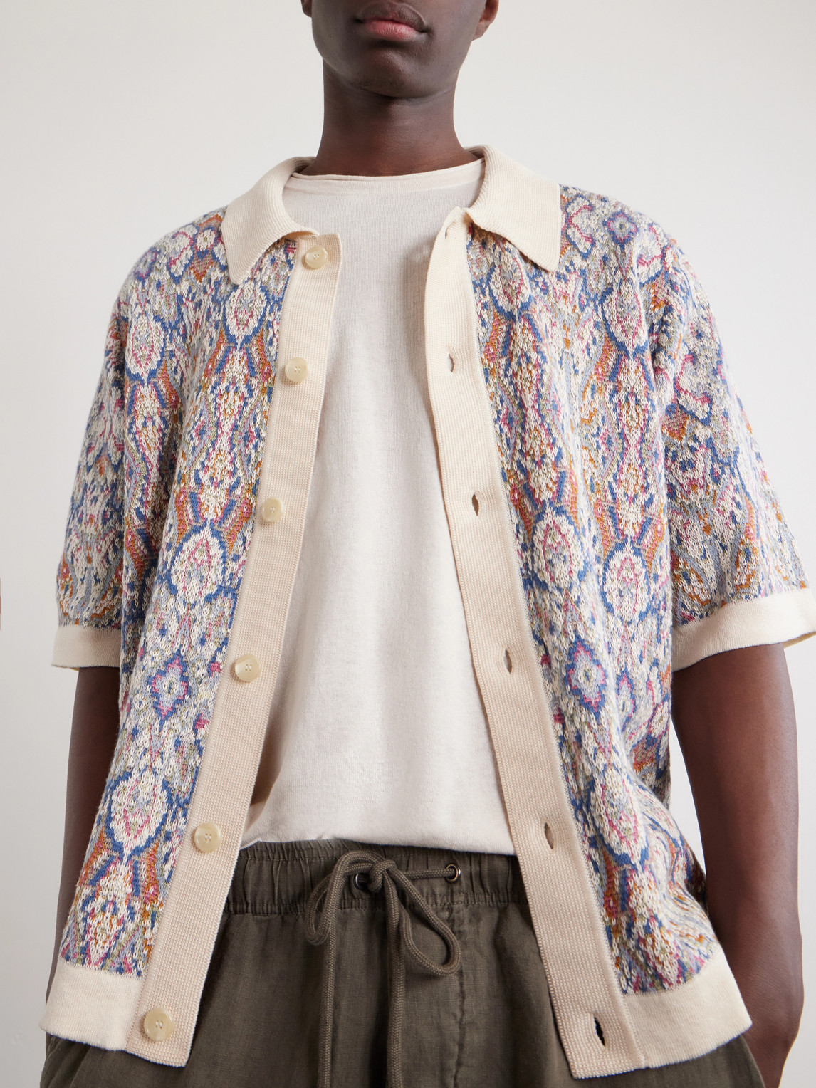 Ryan Knitted Cotton And Linen-Blend T-Shirt