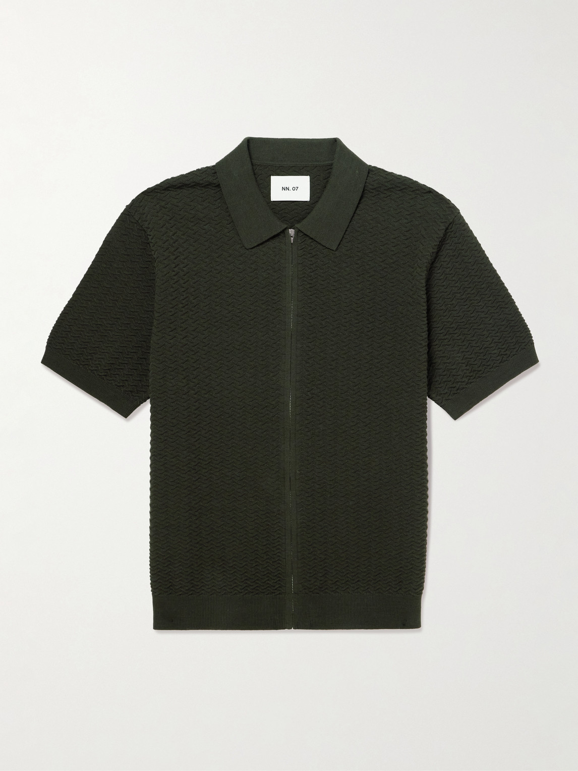 NN07 Gustav 600160 Textured Organic Cotton Zip-Up Polo Shirt - Men | Thumbnail 5 NN07 Gustav 600160 Textured Organic Cotton Zip-Up Polo Shirt - Men | Thumbnail 5