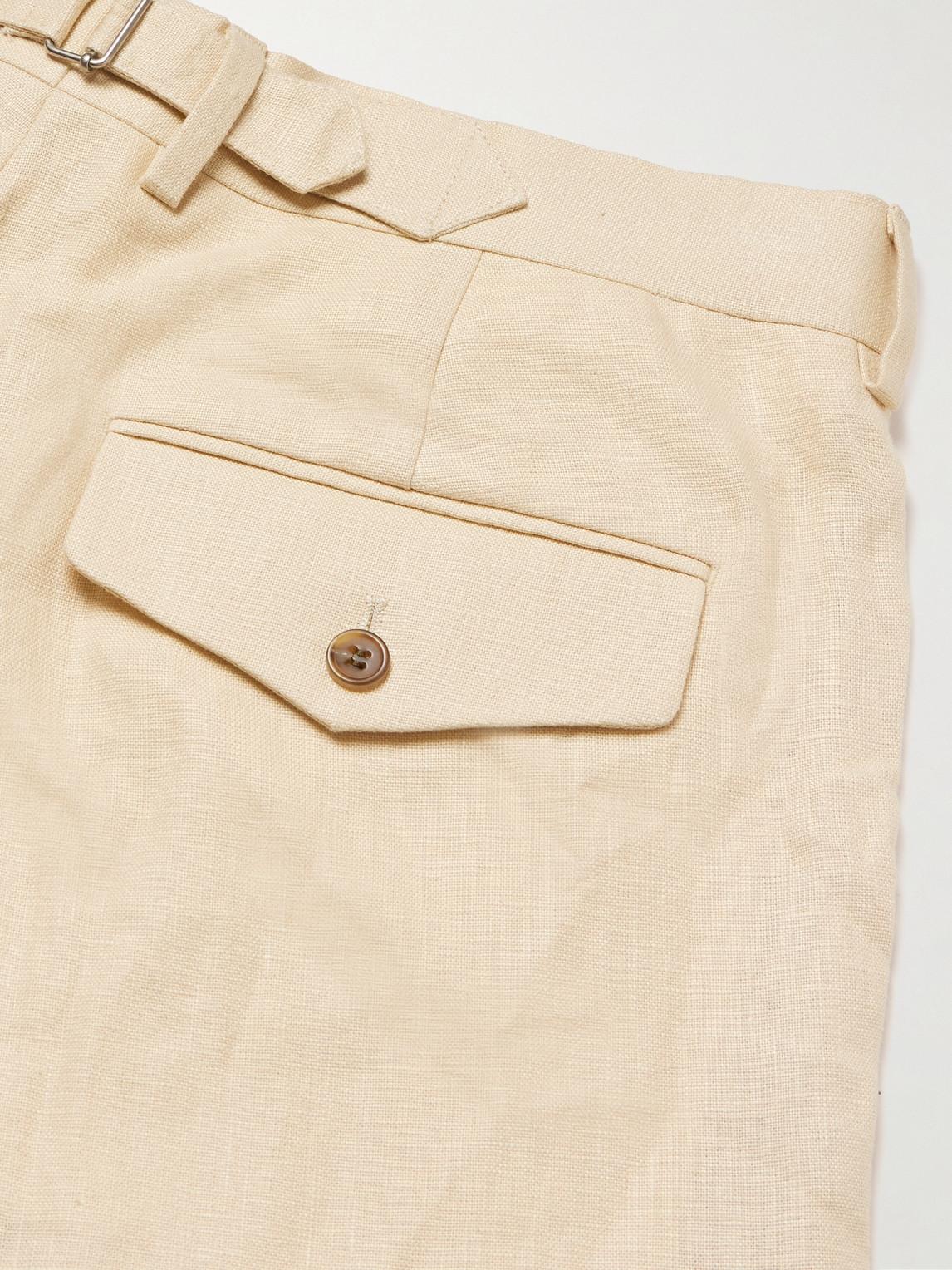 Justin 1454 Wide-Leg Pleated Linen Suit Trousers