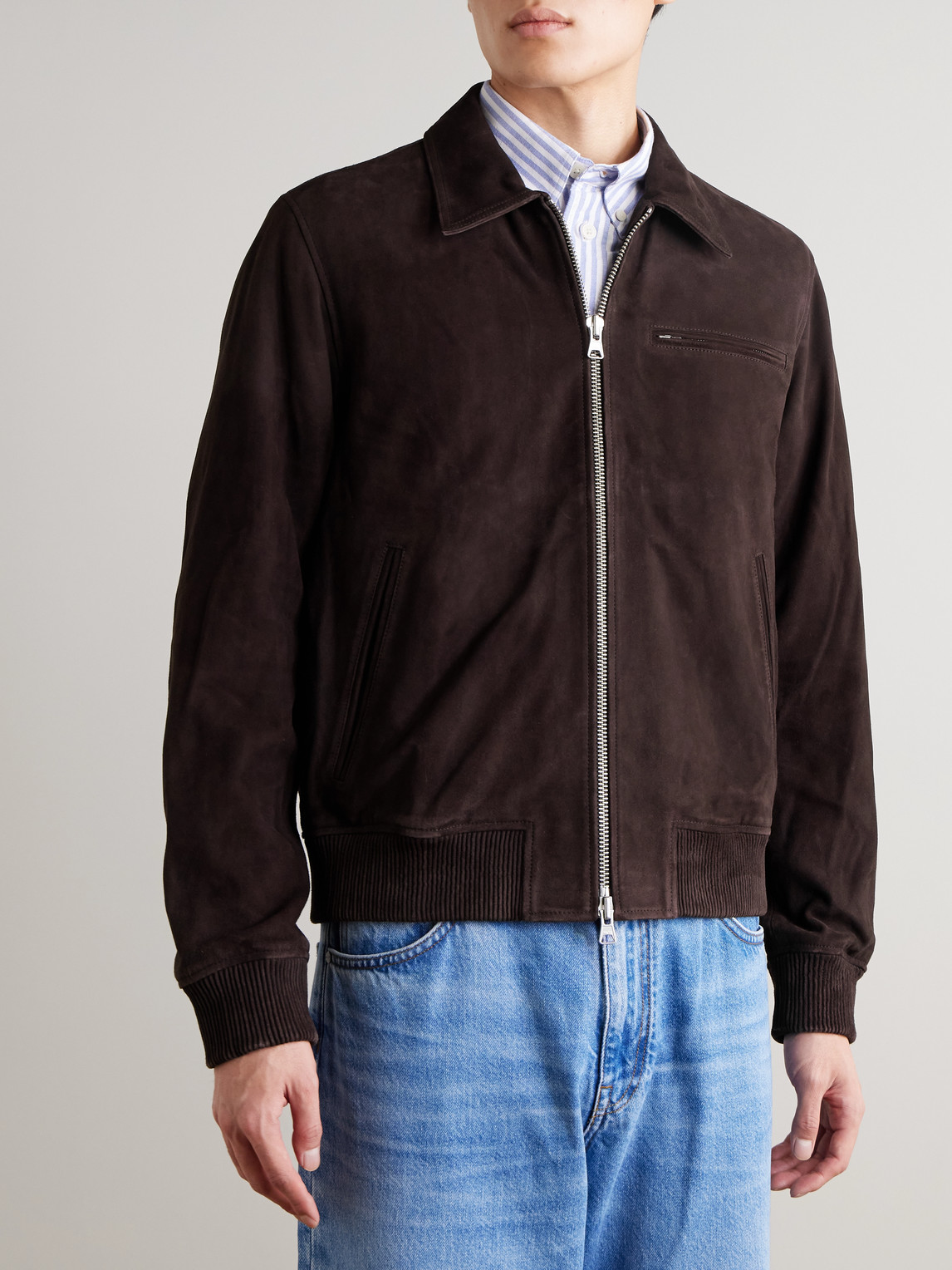  Nn07 - Owen 90031 Suede Jacket - Men - Brown - S 
