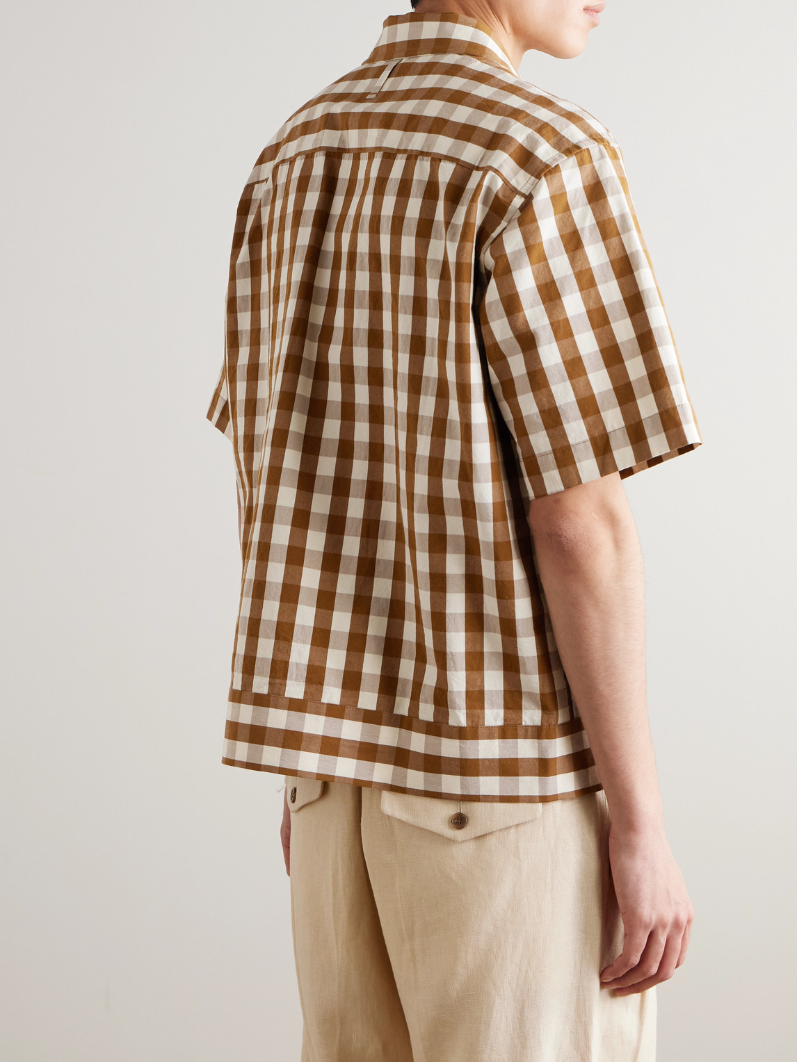  Nn07 - Reed 50071 Gingham Cotton Overshirt - Men - Neutrals - S 