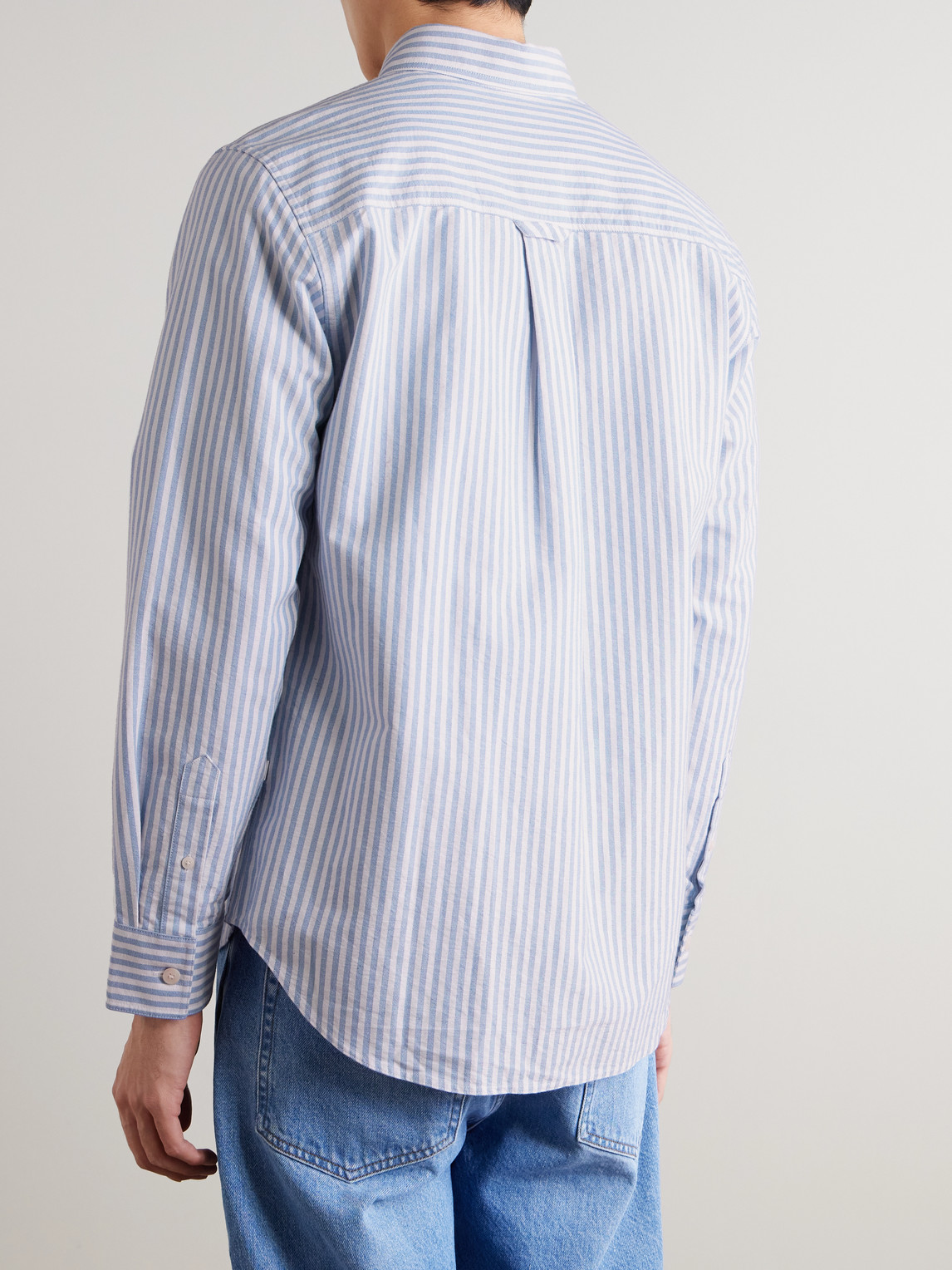 Colby 5910 Button-Down Collar Striped Organic Cotton Oxford Shirt