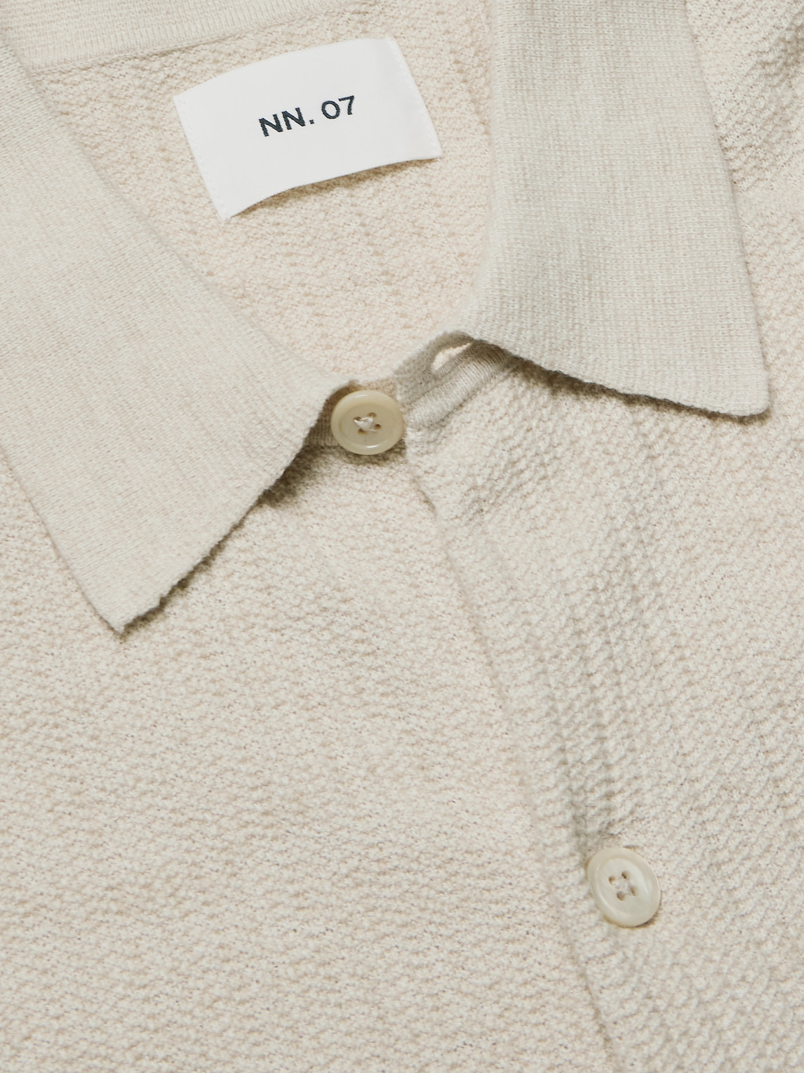  Nn07 - Nolan 6695 Textured-knit Organic Cotton Shirt - Men - Neutrals - S 