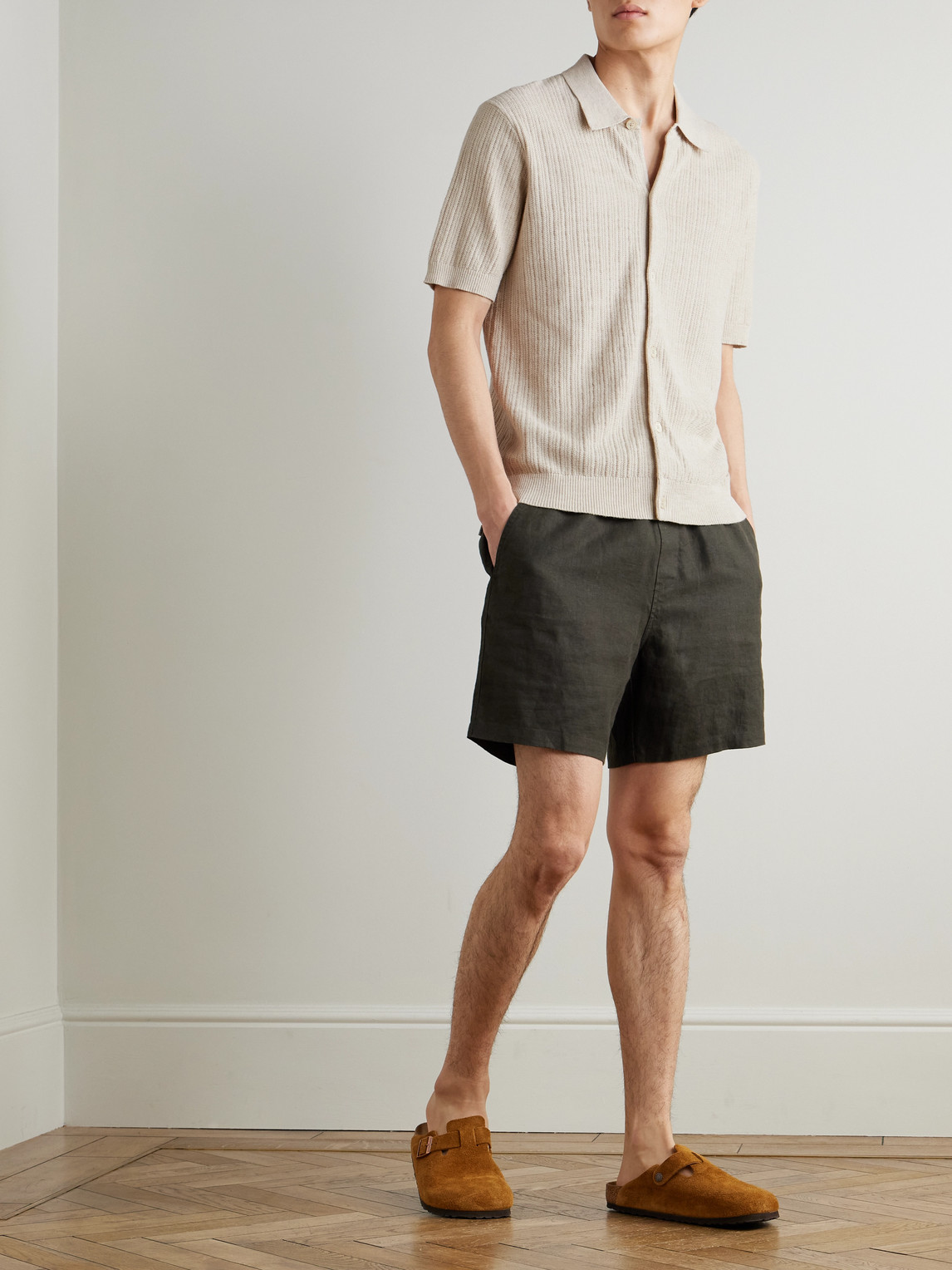 Nolan 6695 Textured-Knit Organic Cotton Shirt