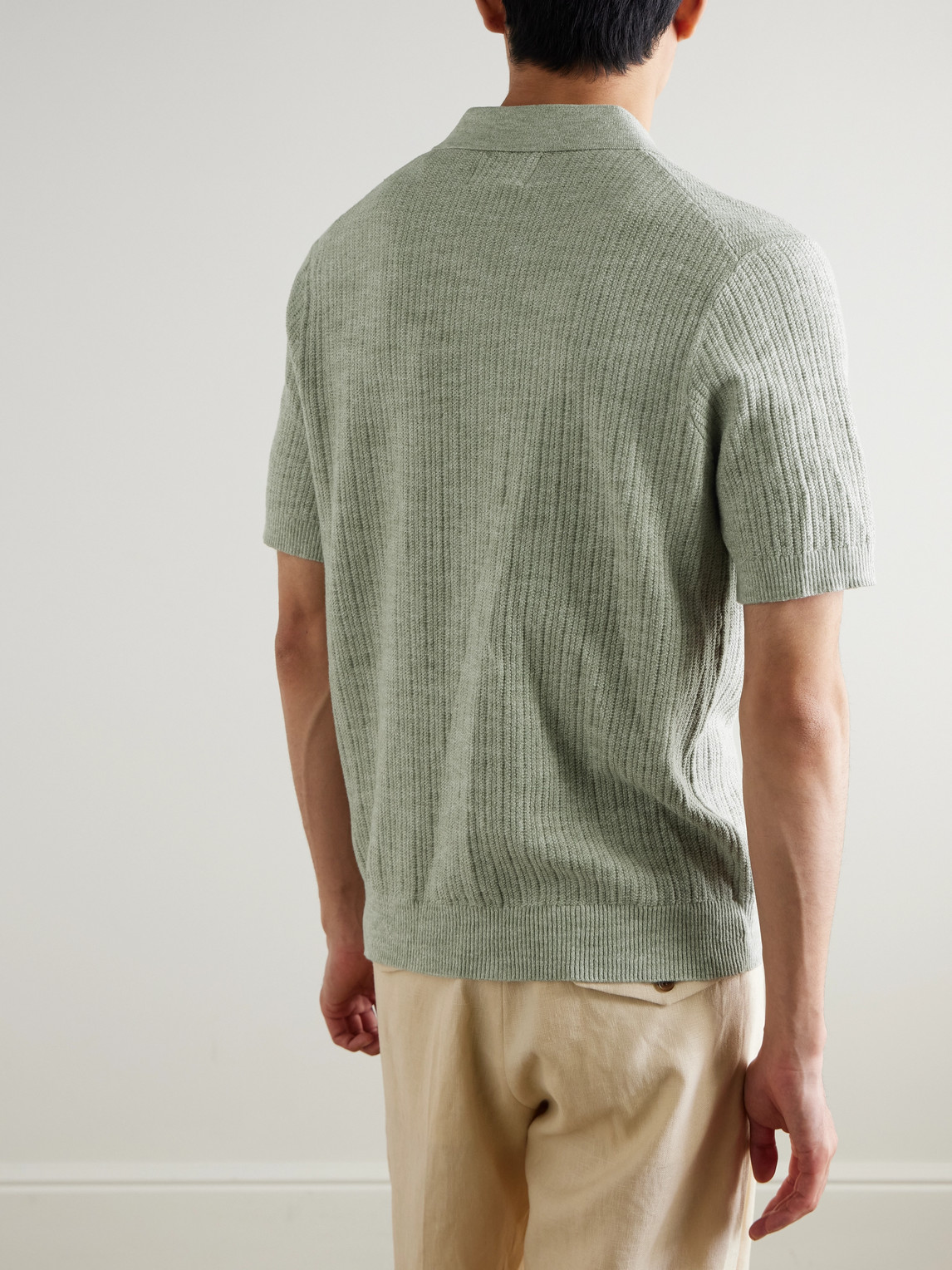 Nolan 6695 Textured-Knit Organic Cotton Shirt