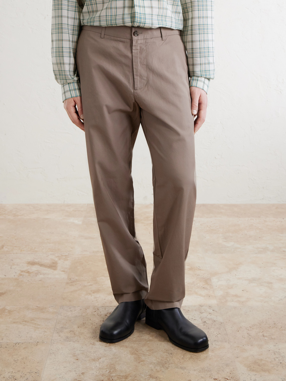 Brendan 10042 Straight-Leg Organic Cotton-Blend Chinos