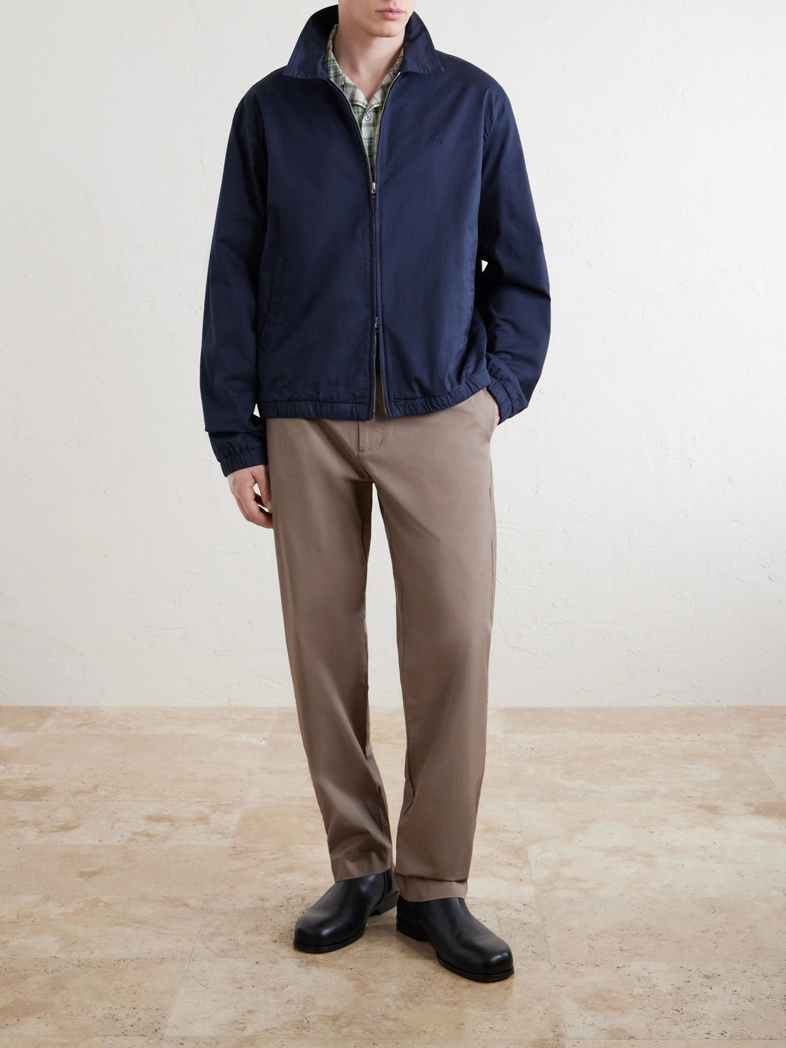 Brendan 10042 Straight-Leg Organic Cotton-Blend Chinos
