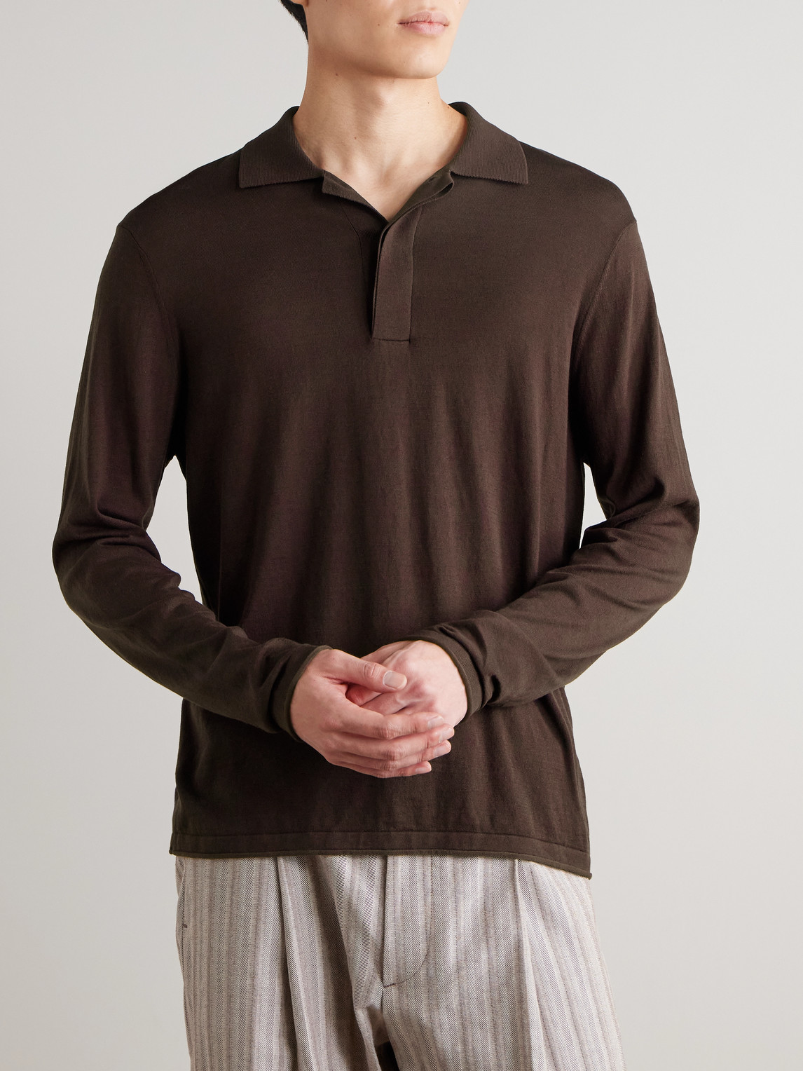 Sammy 60047 Cotton And Silk-Blend Polo Shirt